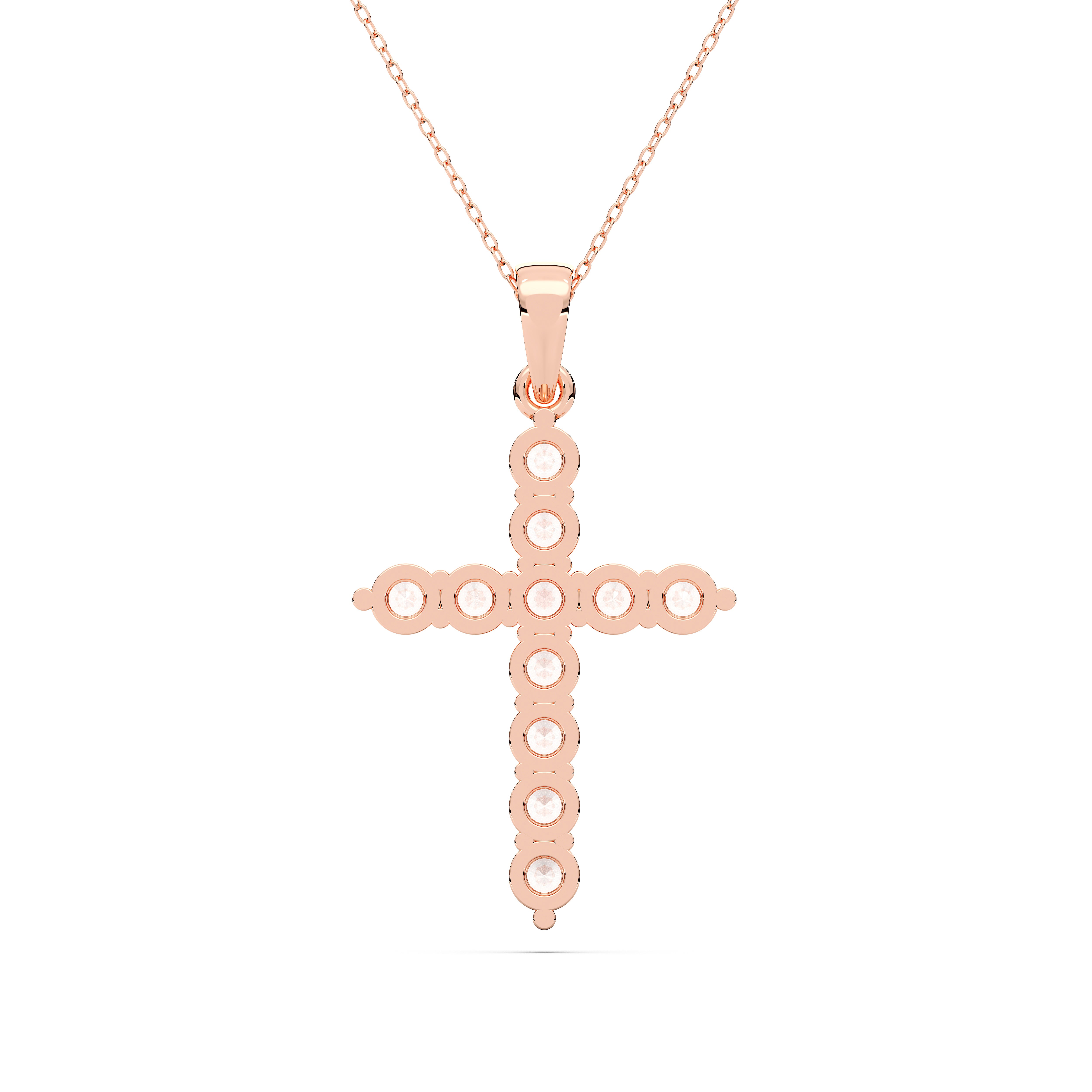 0.25 Carat to 2.50 Carat Round Lab Grown Diamond Holy Cross Pendant Made in Solid Gold