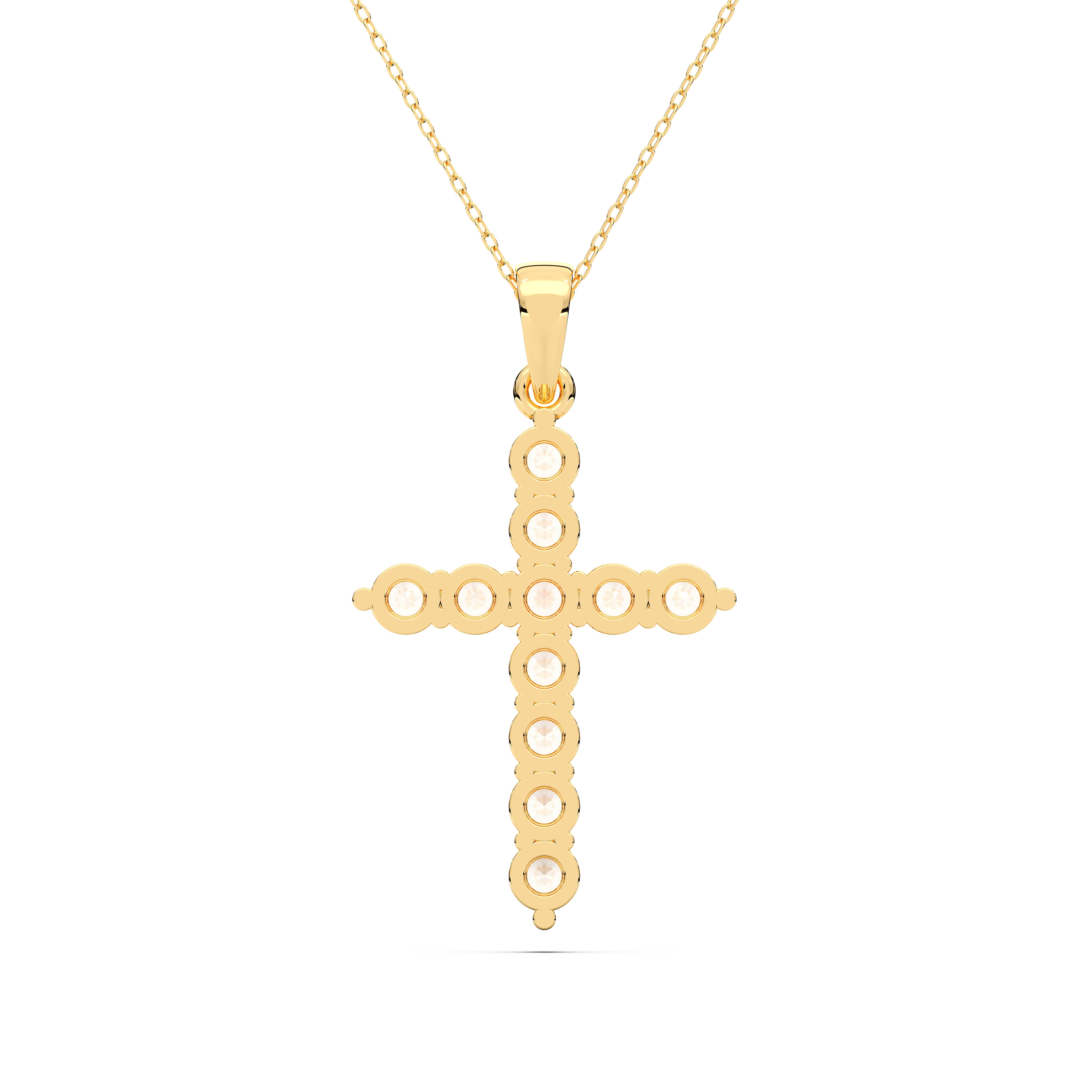0.25 Carat to 2.50 Carat Round Lab Grown Diamond Holy Cross Pendant Made in Solid Gold