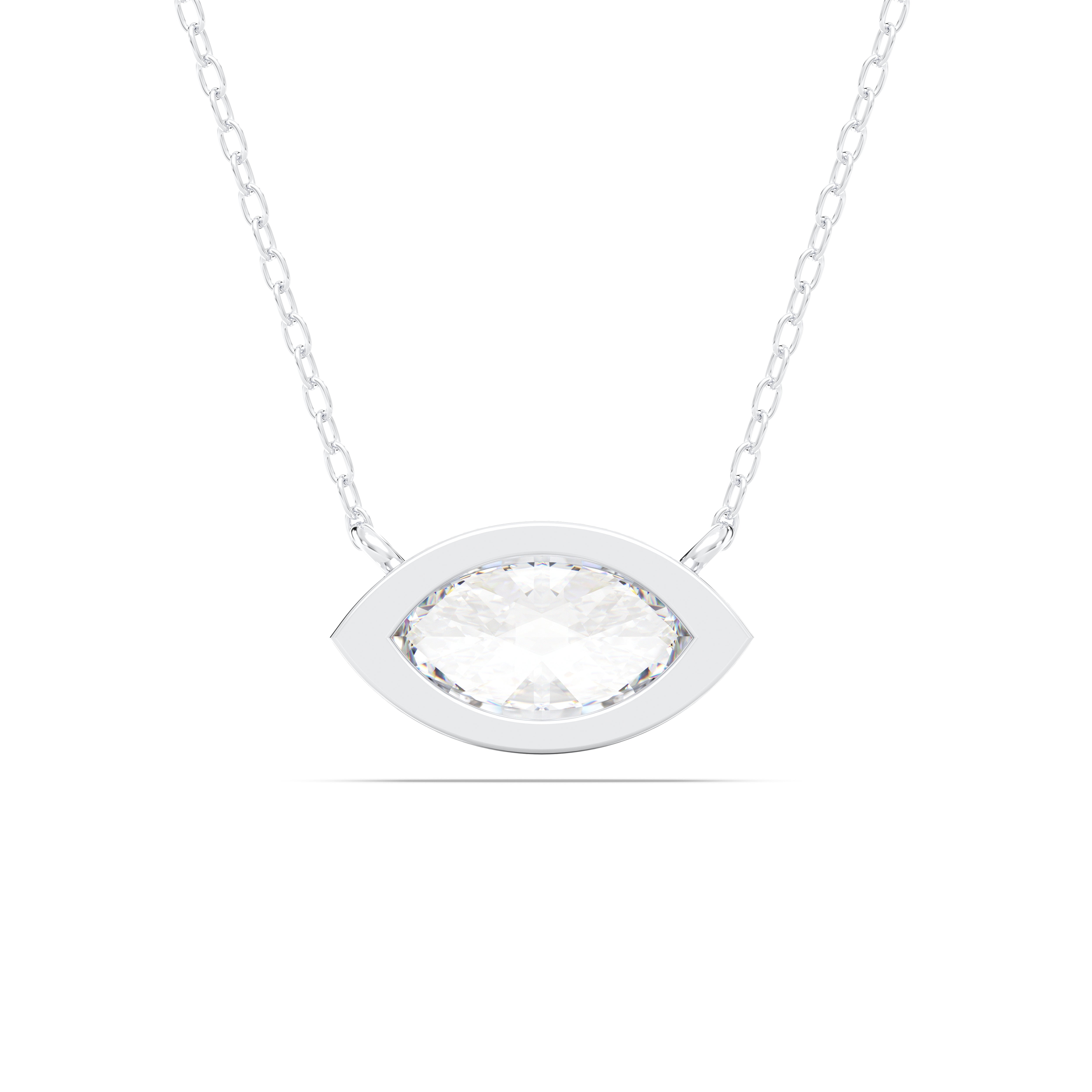 1.00Ct Marquise Shape Lab Grown Diamond Solitaire Pendant Made in Solid Gold