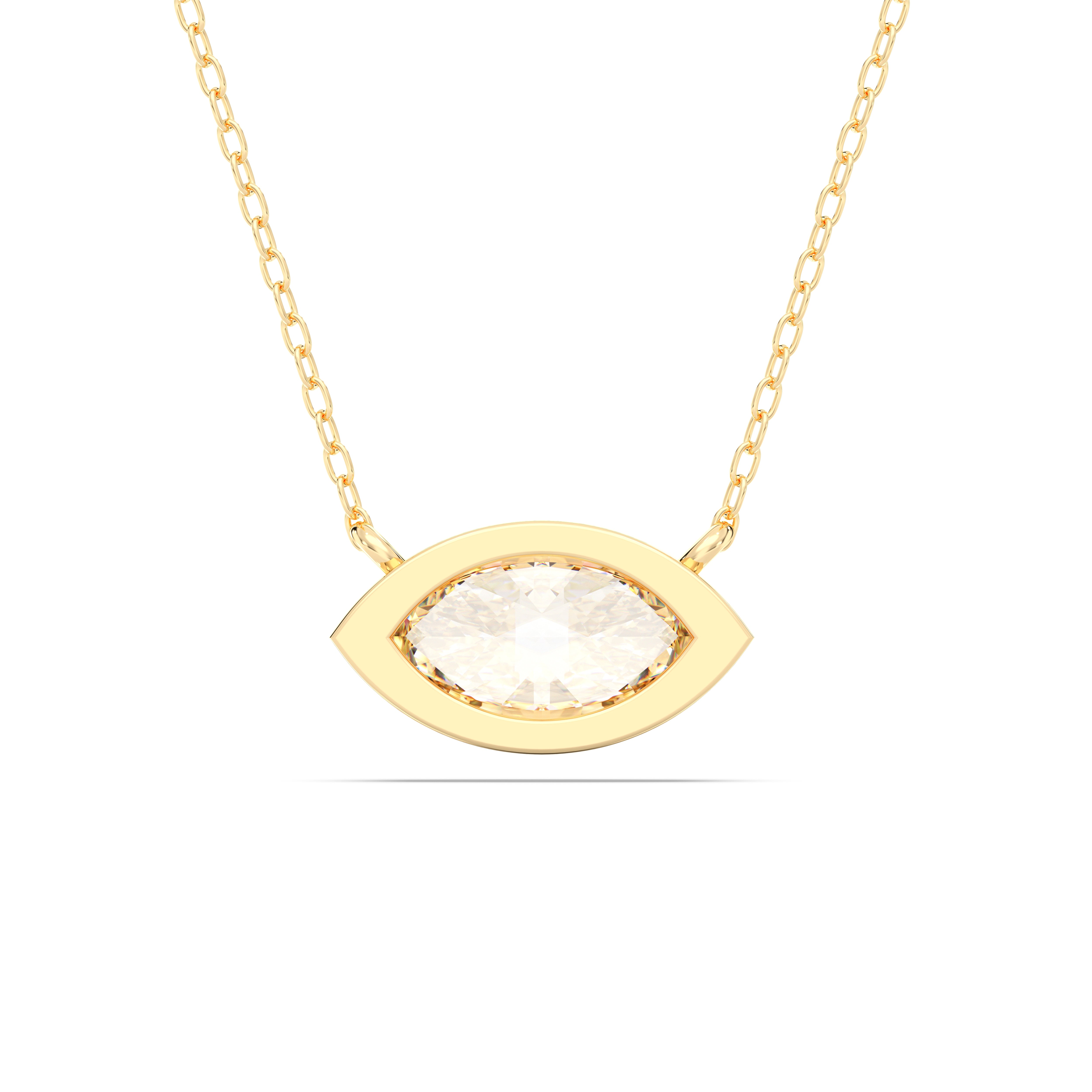 1.00Ct Marquise Shape Lab Grown Diamond Solitaire Pendant Made in Solid Gold