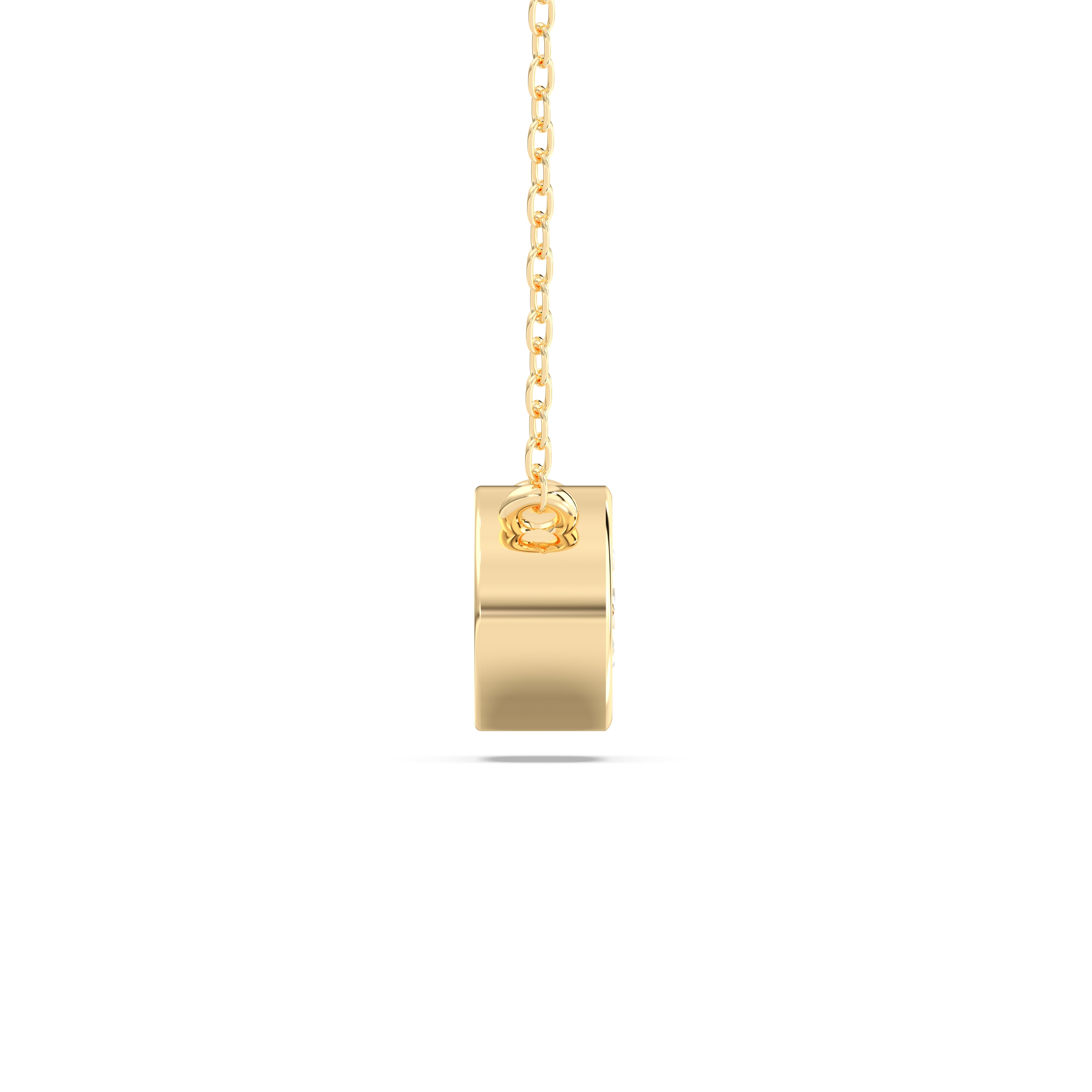 1.00Ct Oval Shape Bezel Set Lab Grown Diamond Solitaire Pendant made in Solid Gold
