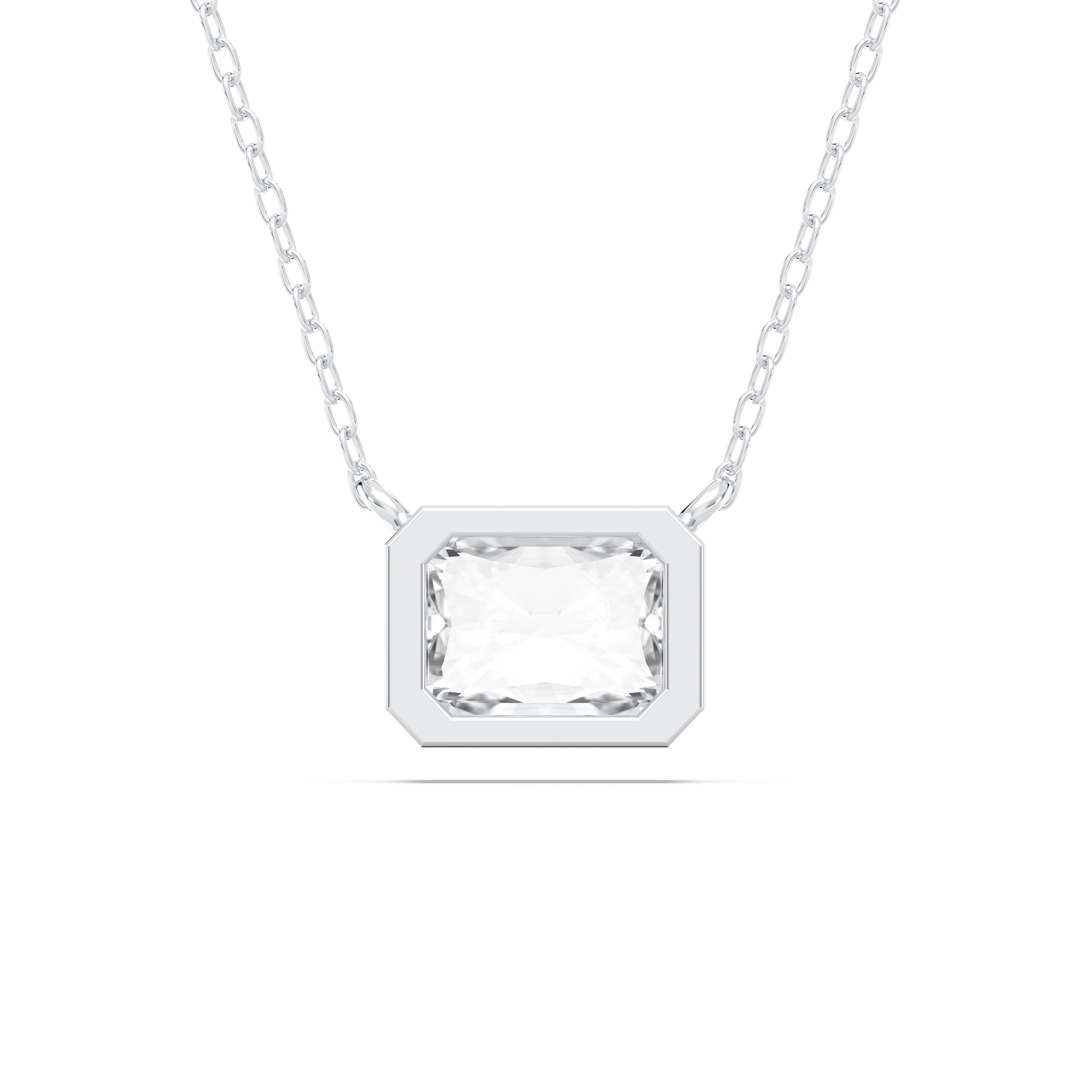 1.00Ct Emerald Shape Lab Grown Diamond Solitaire Pendant Made in Solid Gold