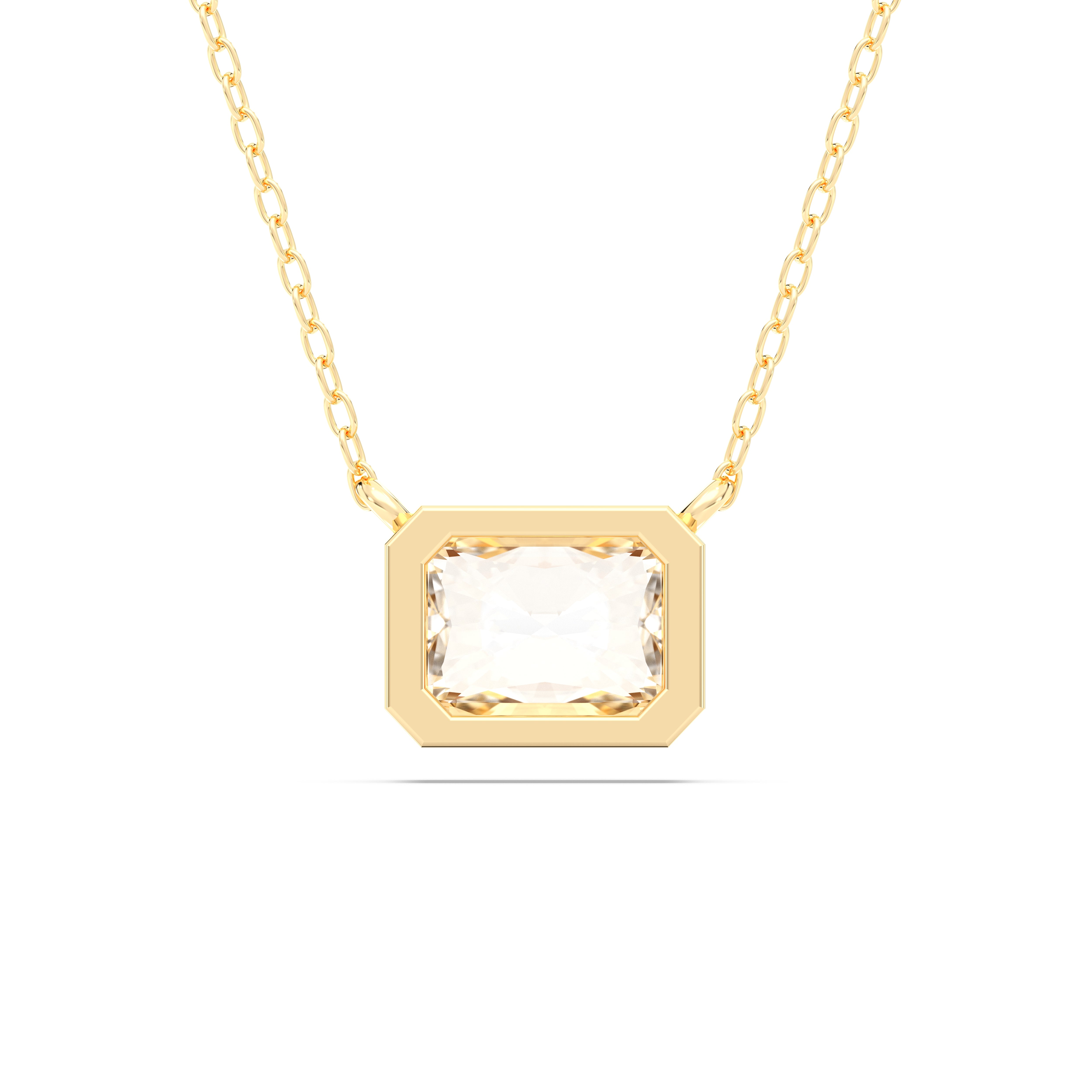 1.00Ct Emerald Shape Lab Grown Diamond Solitaire Pendant Made in Solid Gold
