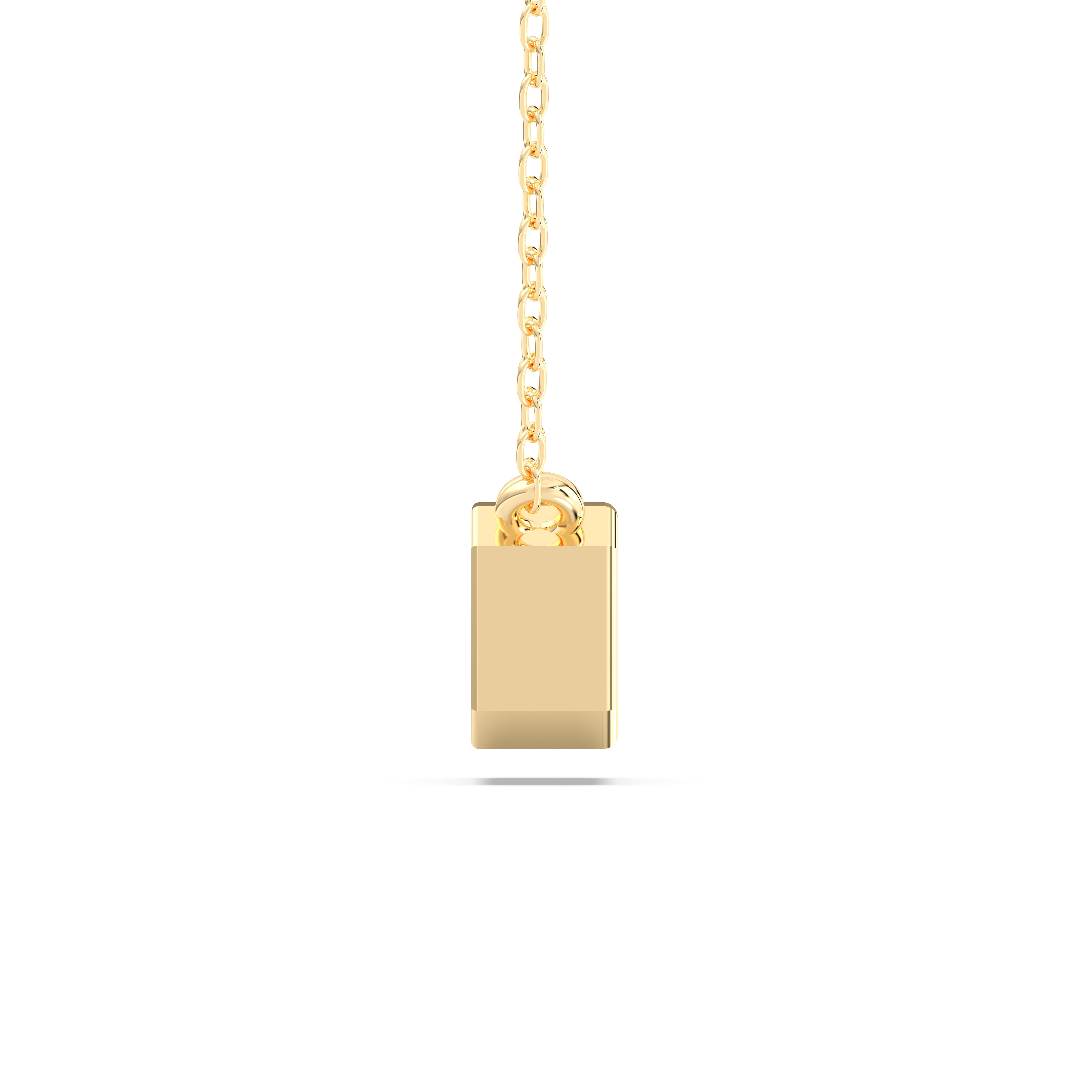 1.00Ct Emerald Shape Lab Grown Diamond Solitaire Pendant Made in Solid Gold