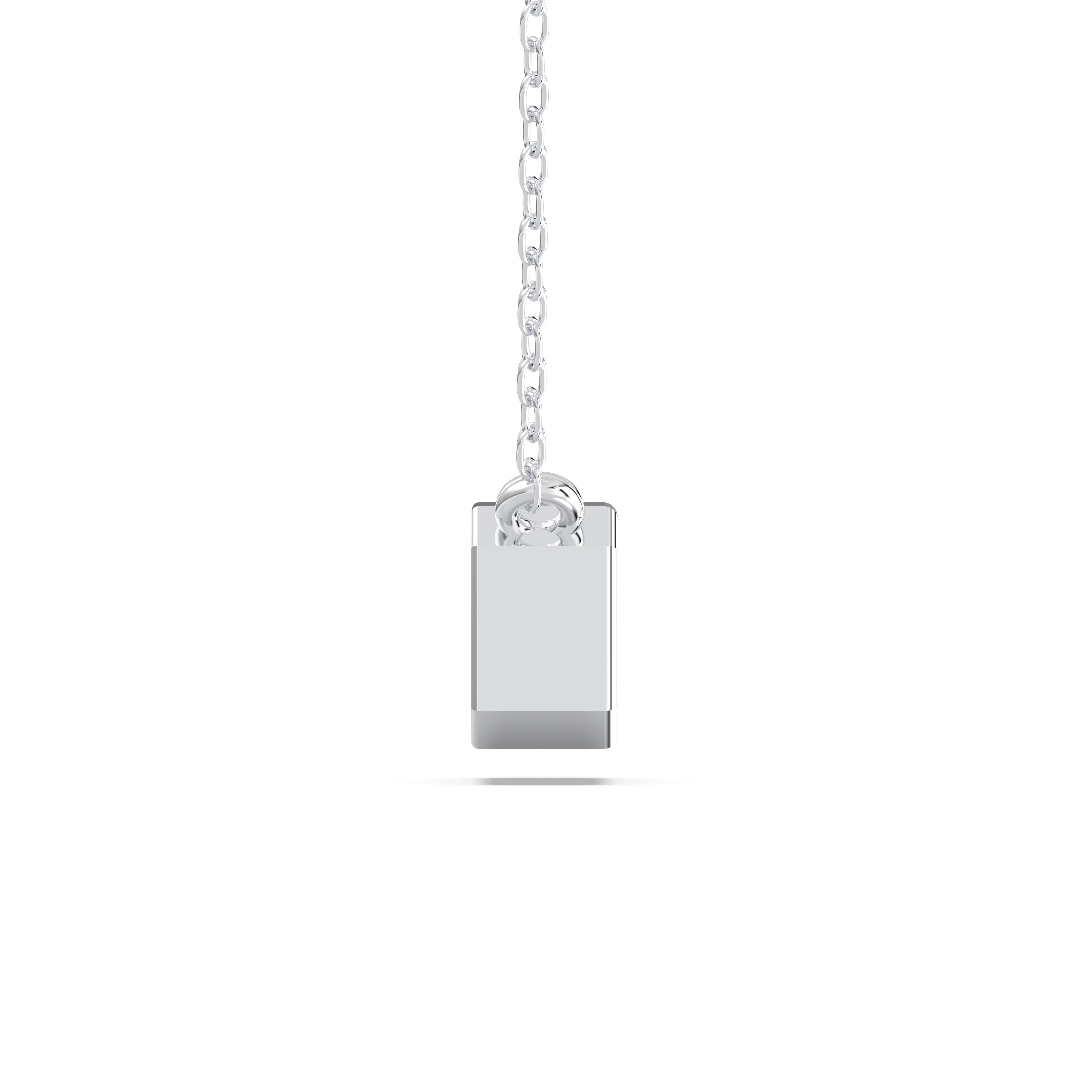 1.00Ct Emerald Shape Lab Grown Diamond Solitaire Pendant Made in Solid Gold