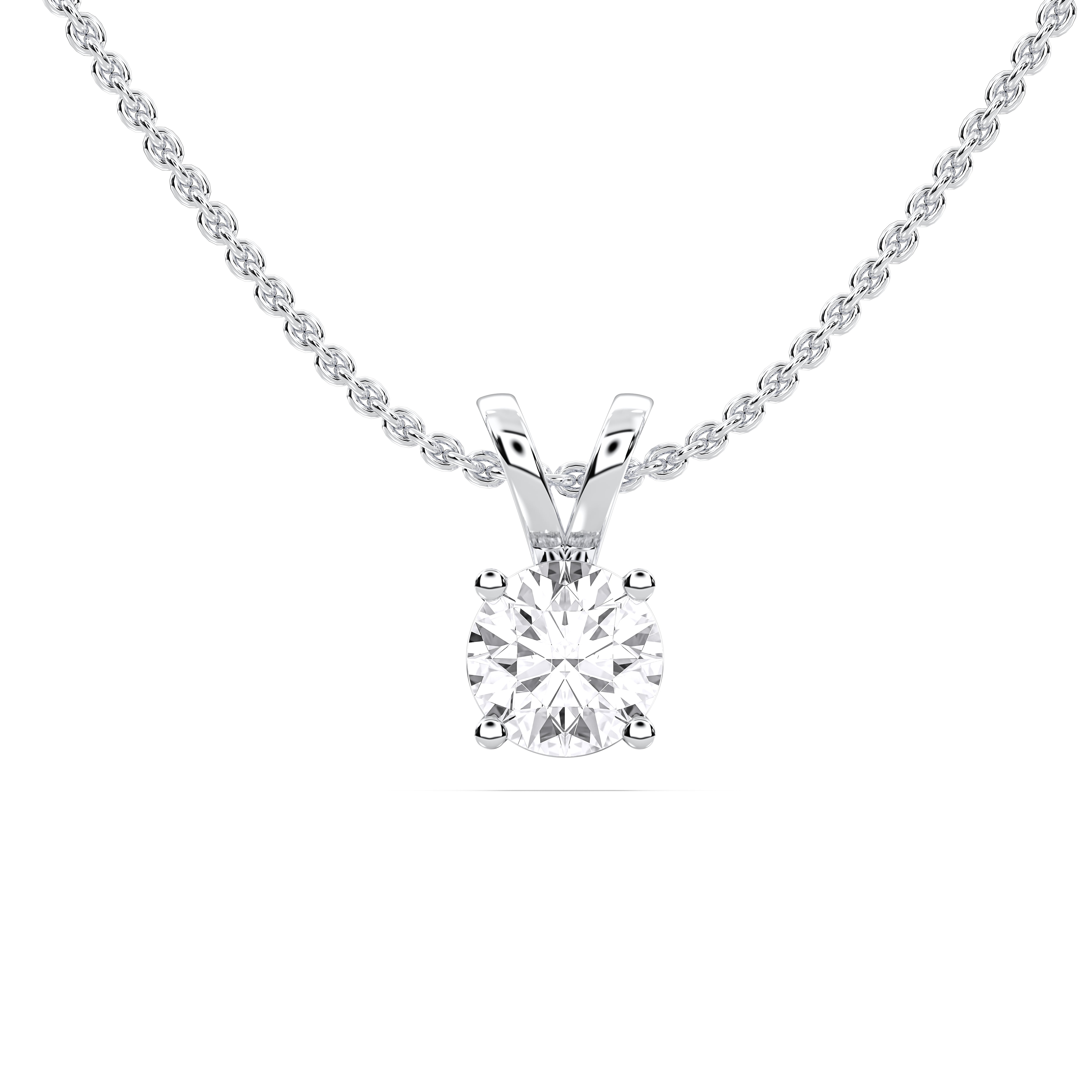0.25 to 1.00 Carat Round Cut Lab Grown Diamond Solitaire Pendant Made in Solid Gold