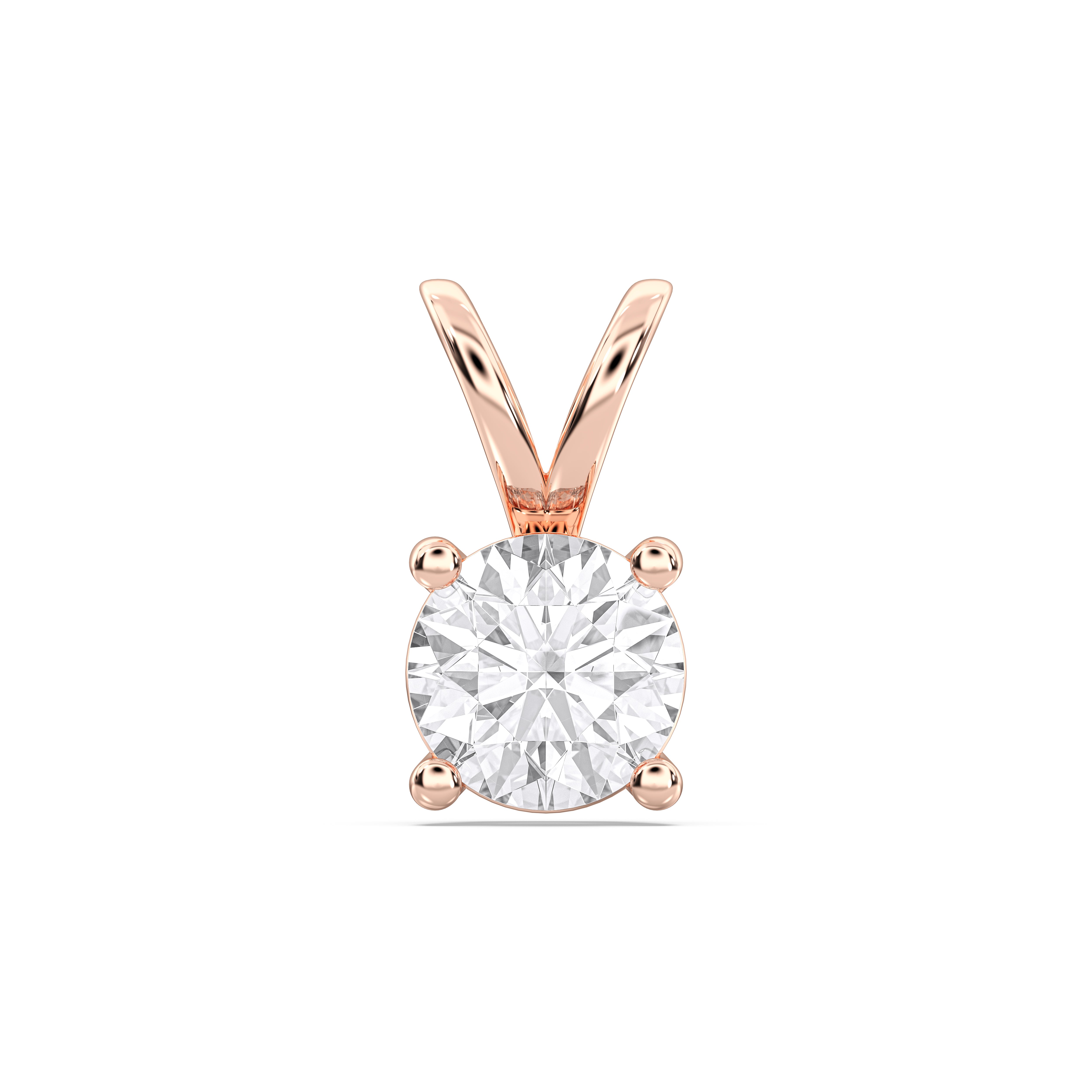 0.50Ct & 1.00Ct Round Lab Grown Diamond Elegant Solitaire Pendant Made in Solid Gold
