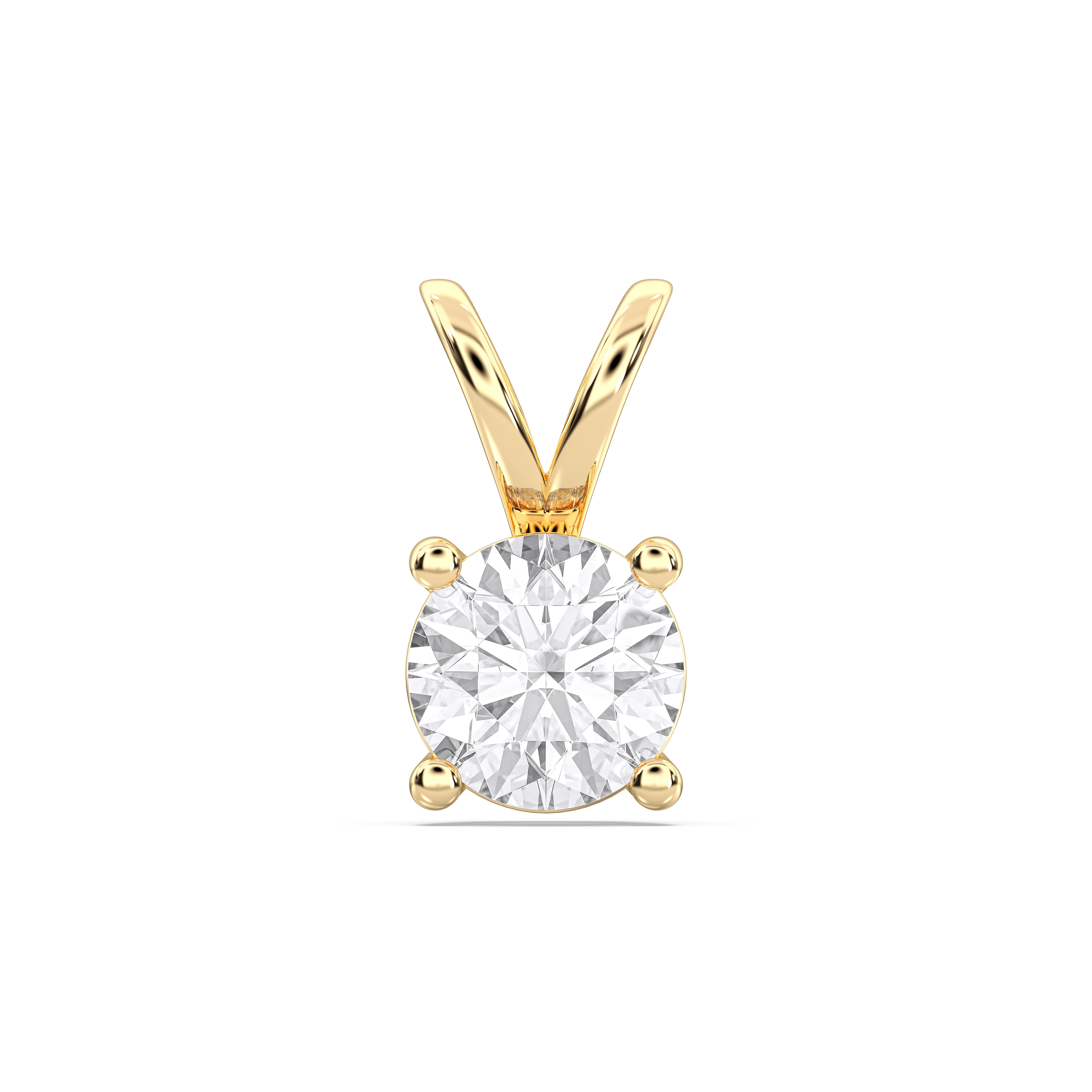 0.50Ct & 1.00Ct Round Lab Grown Diamond Elegant Solitaire Pendant Made in Solid Gold