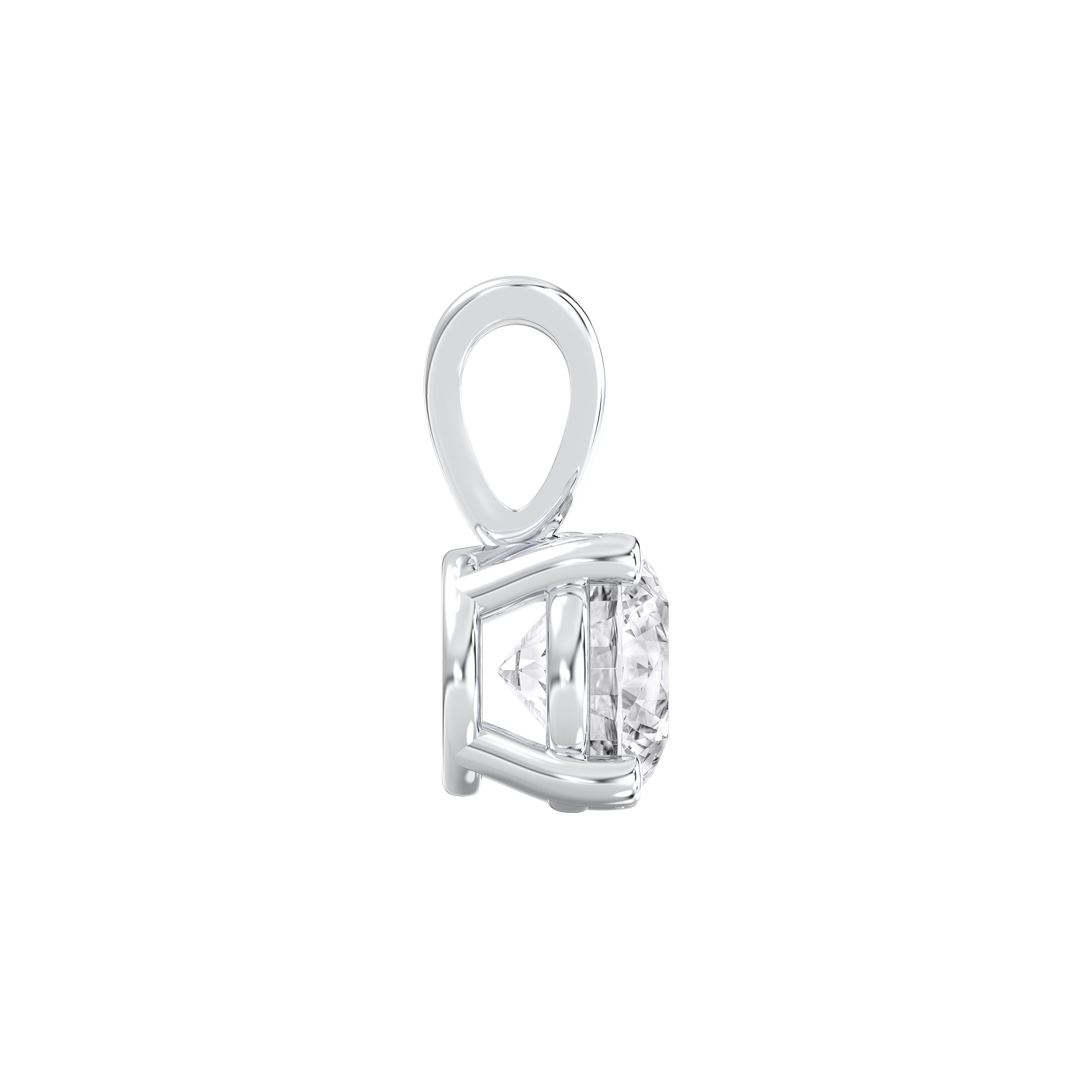 0.50Ct & 1.00Ct Round Lab Grown Diamond Elegant Solitaire Pendant Made in Solid Gold