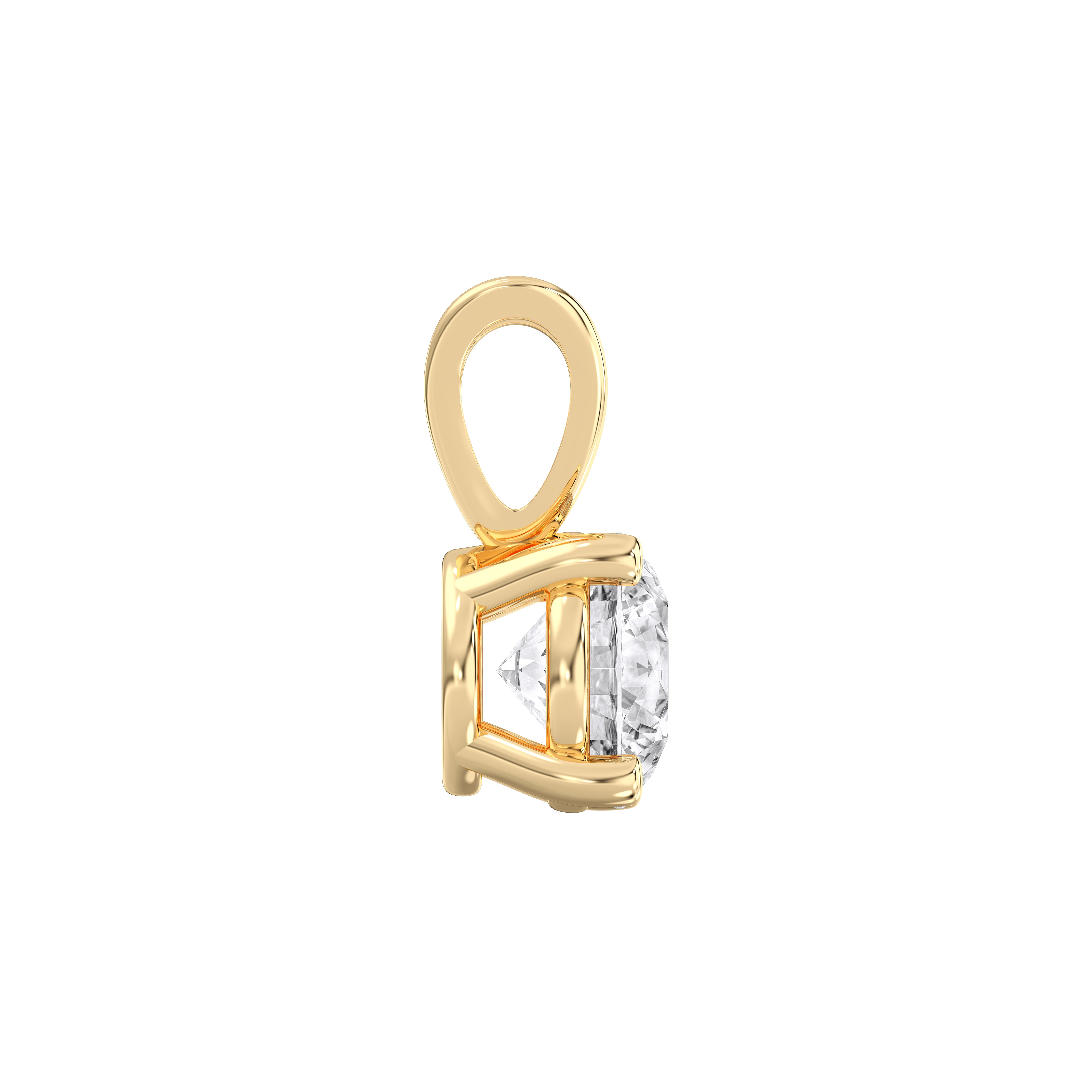 0.50Ct & 1.00Ct Round Lab Grown Diamond Elegant Solitaire Pendant Made in Solid Gold