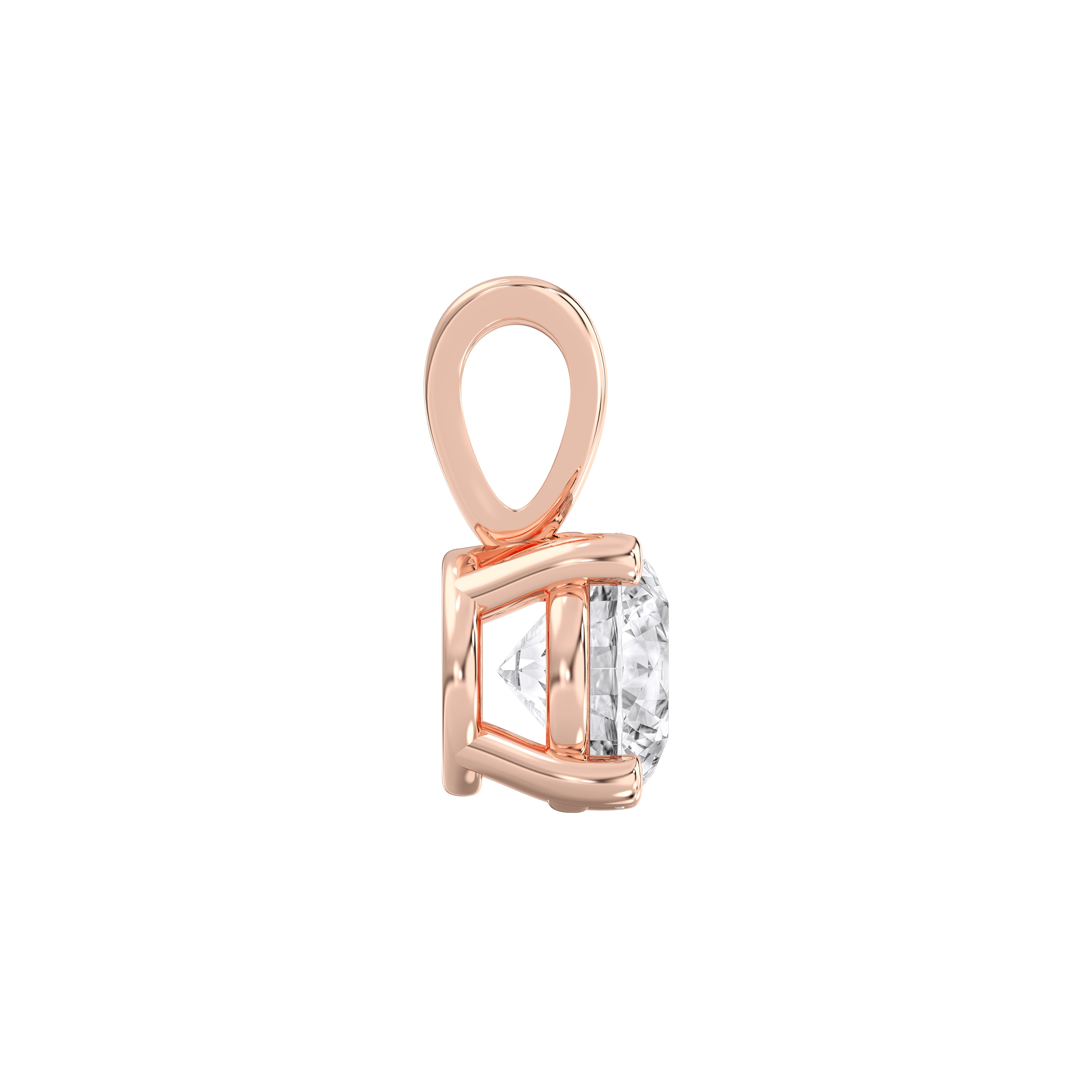 0.50Ct & 1.00Ct Round Lab Grown Diamond Elegant Solitaire Pendant Made in Solid Gold