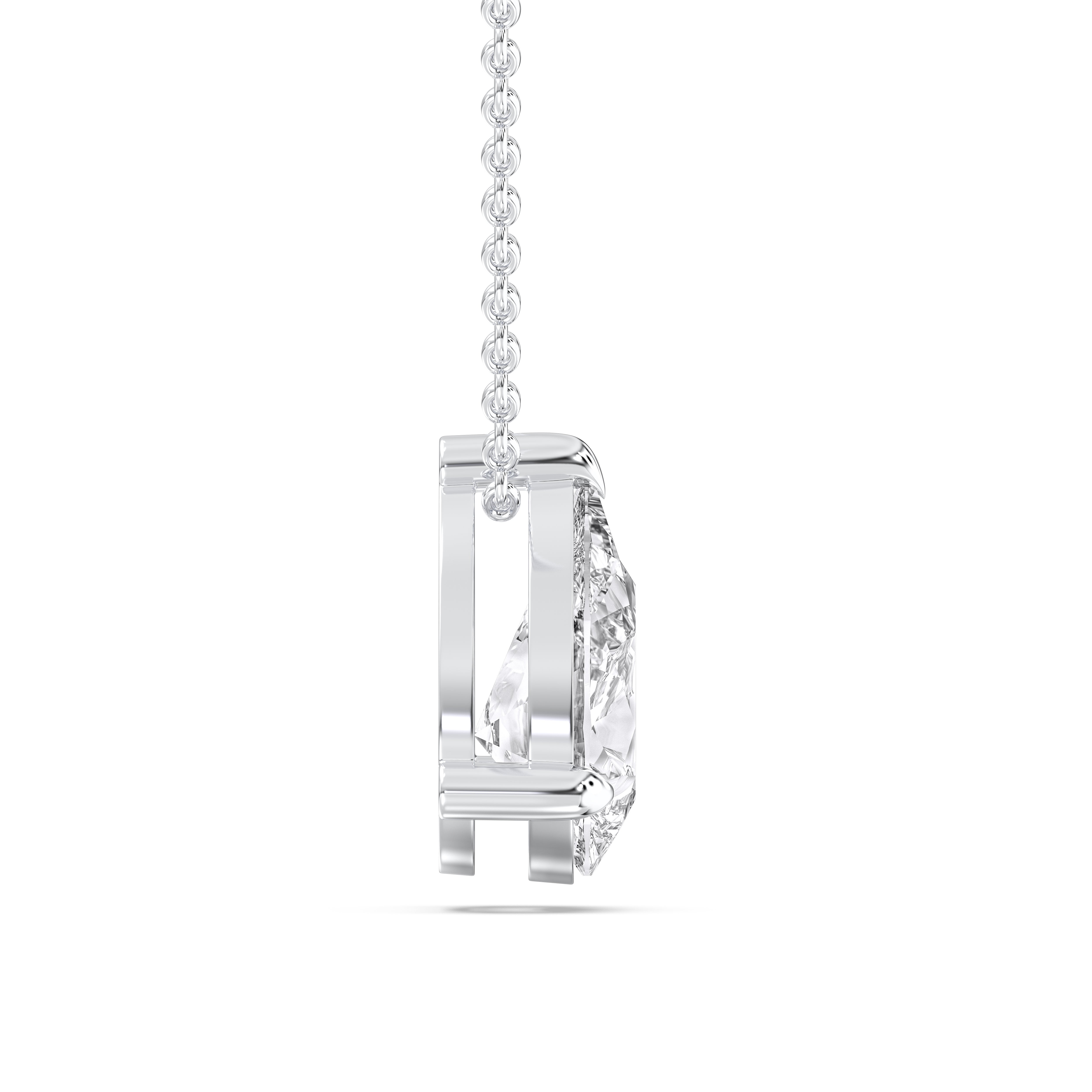 1.00 Carat Pear Shape Lab Grown Diamond Solitaire Pendant Made in Solid Gold