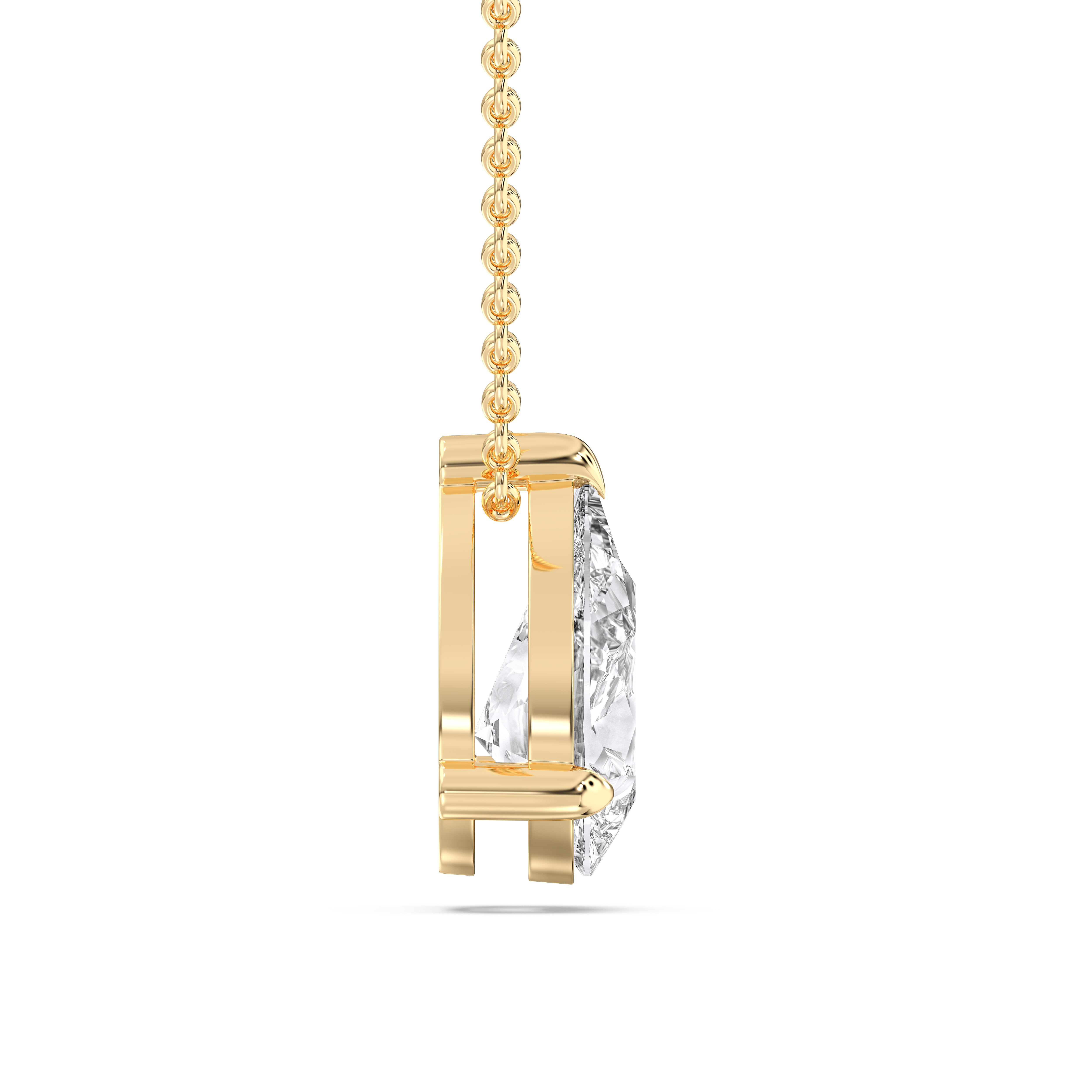 1.00 Carat Pear Shape Lab Grown Diamond Solitaire Pendant Made in Solid Gold
