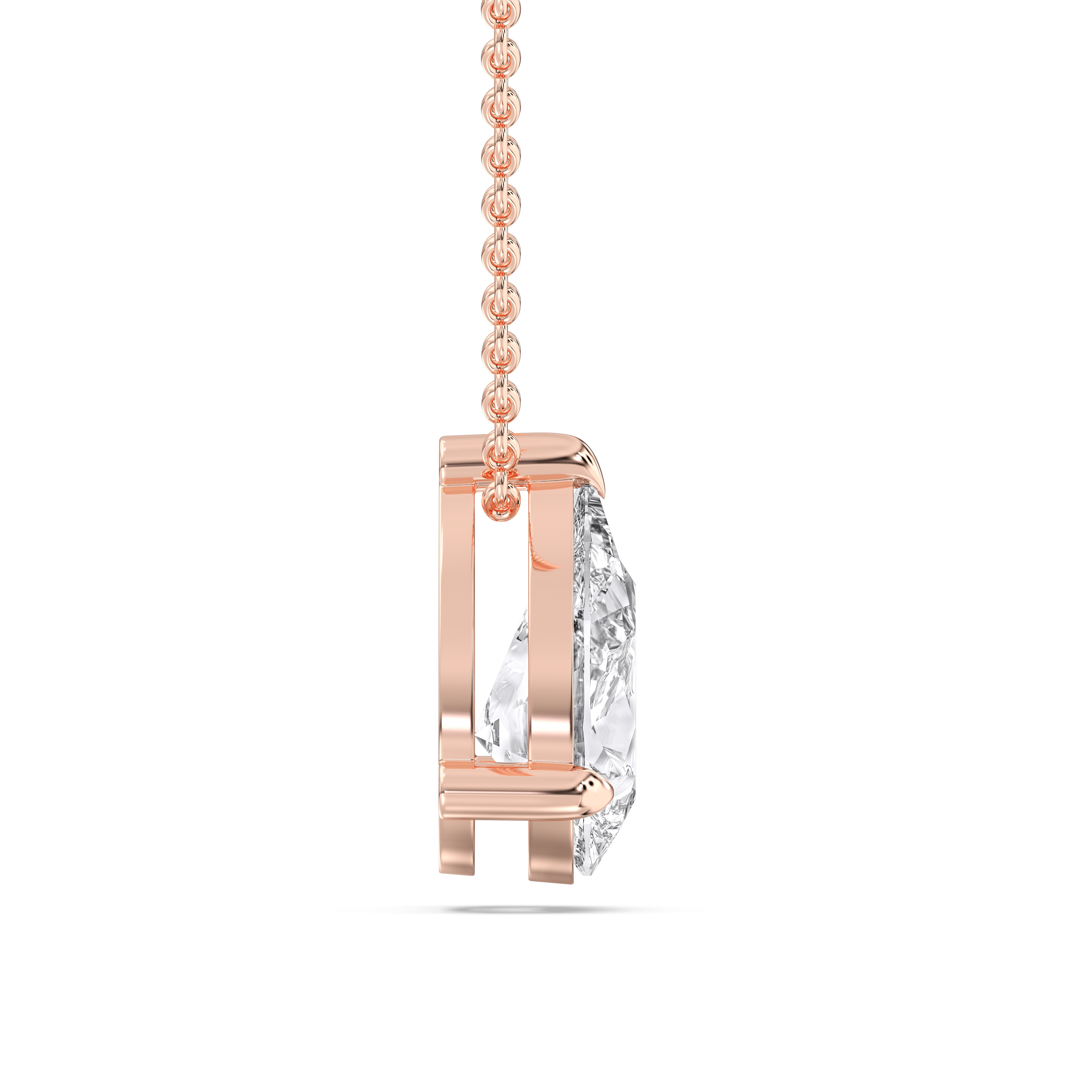 1.00 Carat Pear Shape Lab Grown Diamond Solitaire Pendant Made in Solid Gold
