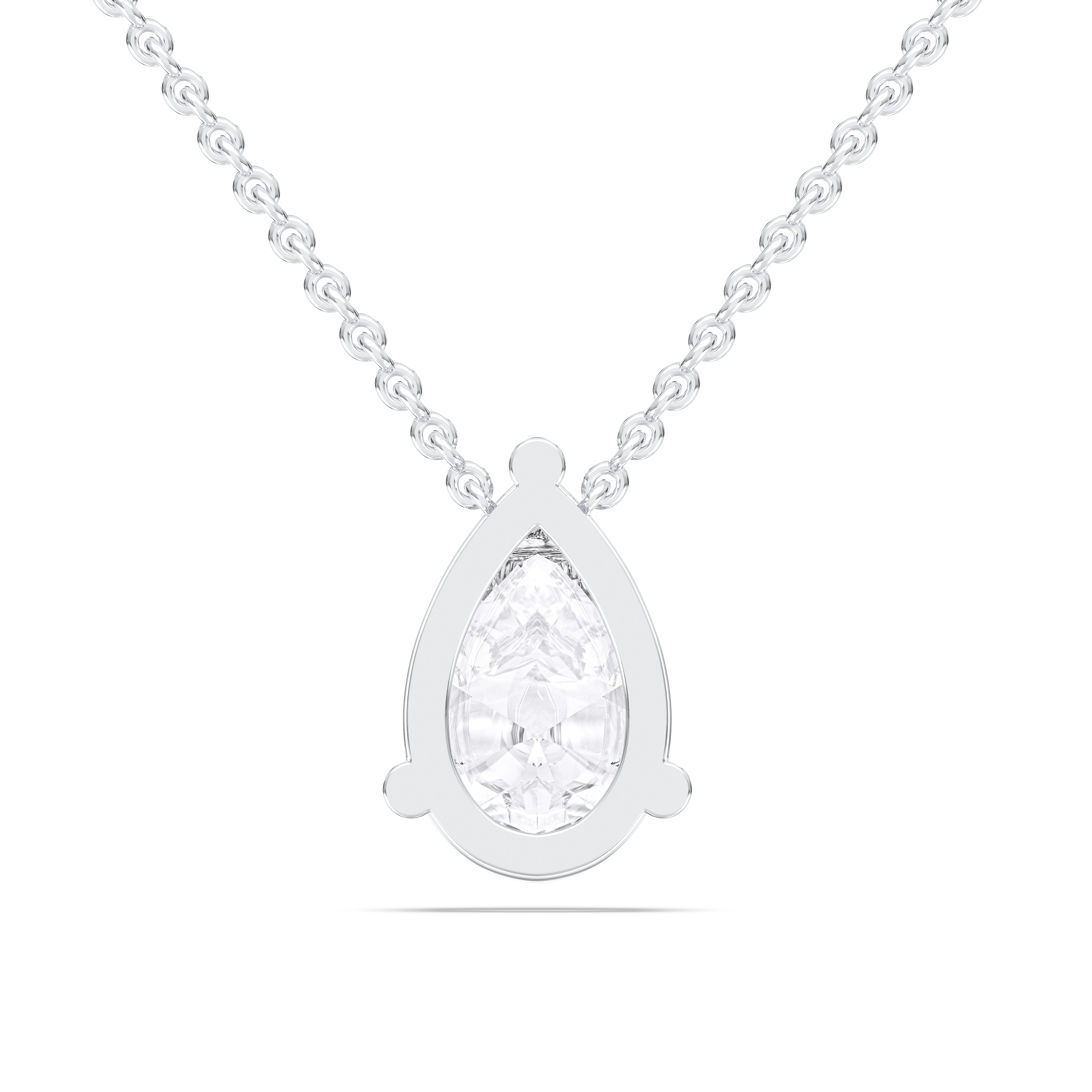 1.00 Carat Pear Shape Lab Grown Diamond Solitaire Pendant Made in Solid Gold