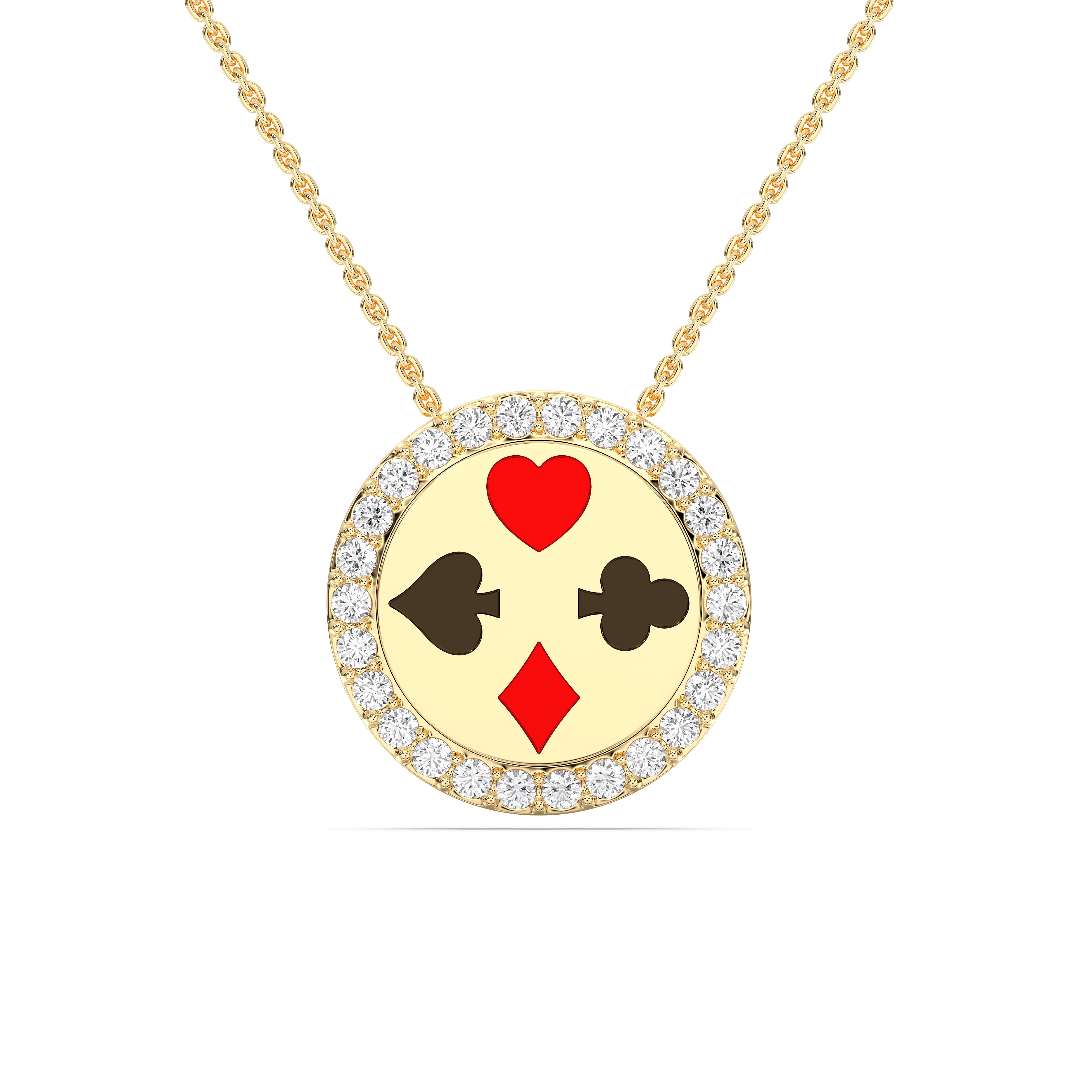 0.90 Carat Lab Grown Diamond Club, Diamond, Heart and Spade Symbol Pendant
