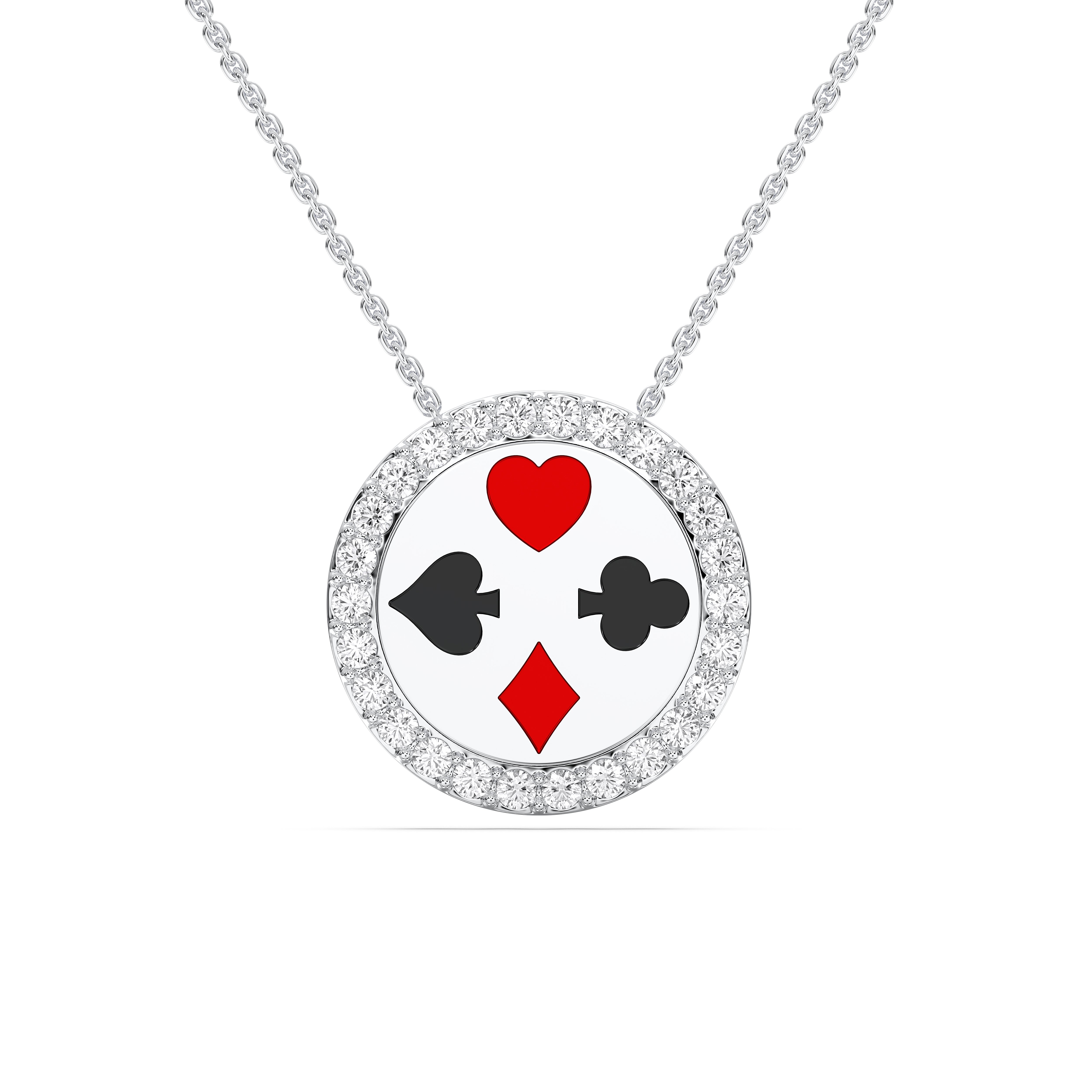 0.90 Carat Lab Grown Diamond Club, Diamond, Heart and Spade Symbol Pendant