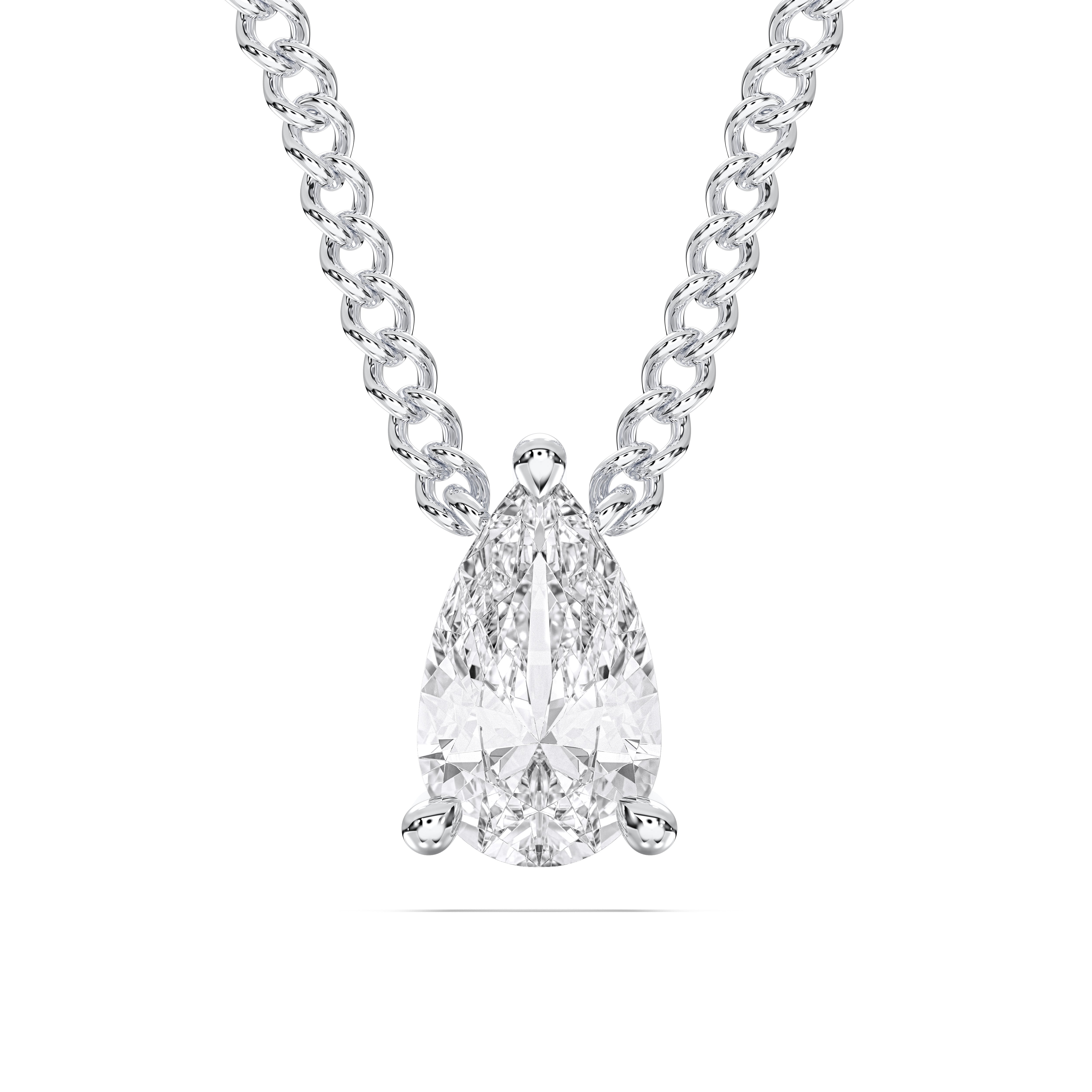1.00 Carat Pear Shape Lab Grown Diamond Solitaire Stud Pendant Made in Solid Gold