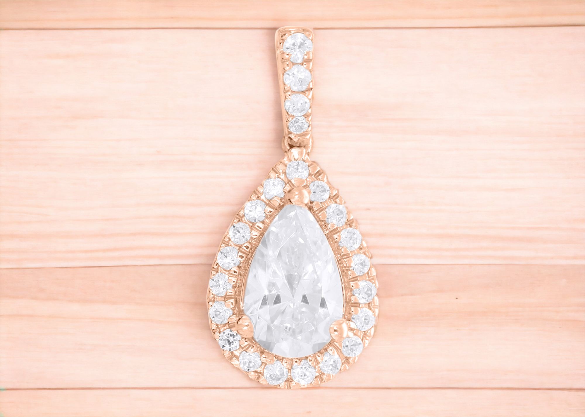 Keeva Jewels Round And Pear Diamond Designer Pendant -KJP4482