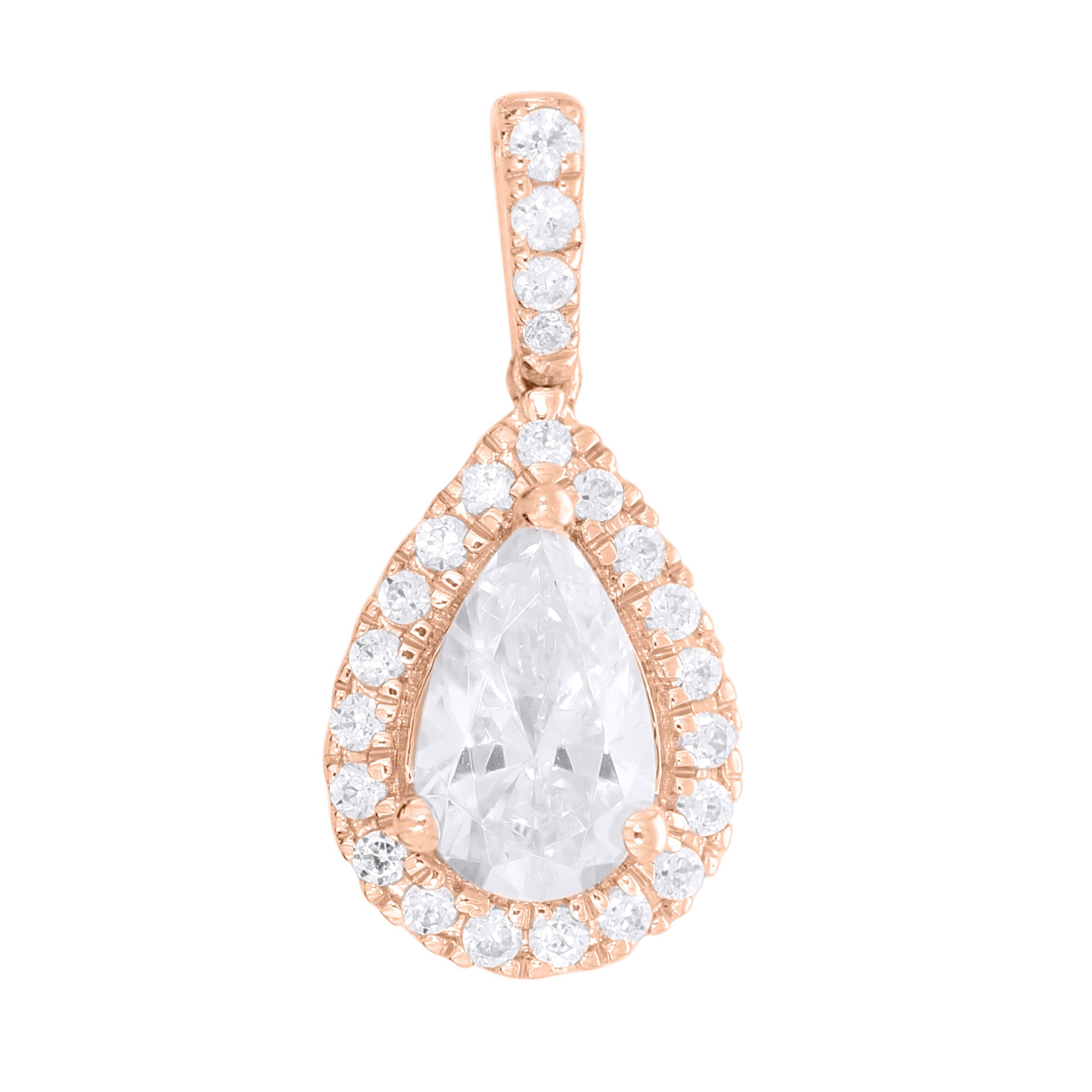 Keeva Jewels Round And Pear Diamond Designer Pendant -KJP4482