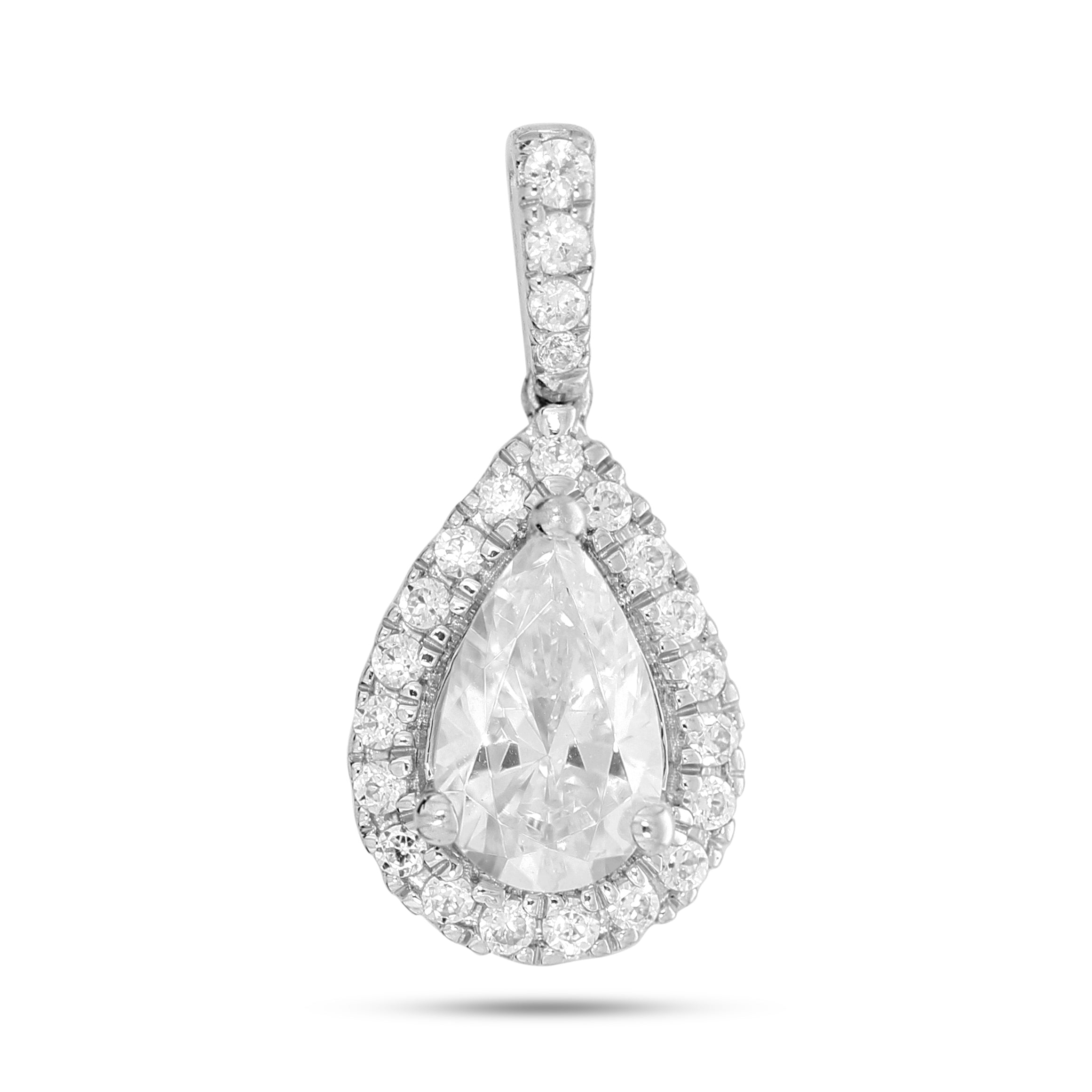 Keeva Jewels Round And Pear Diamond Designer Pendant -KJP4482