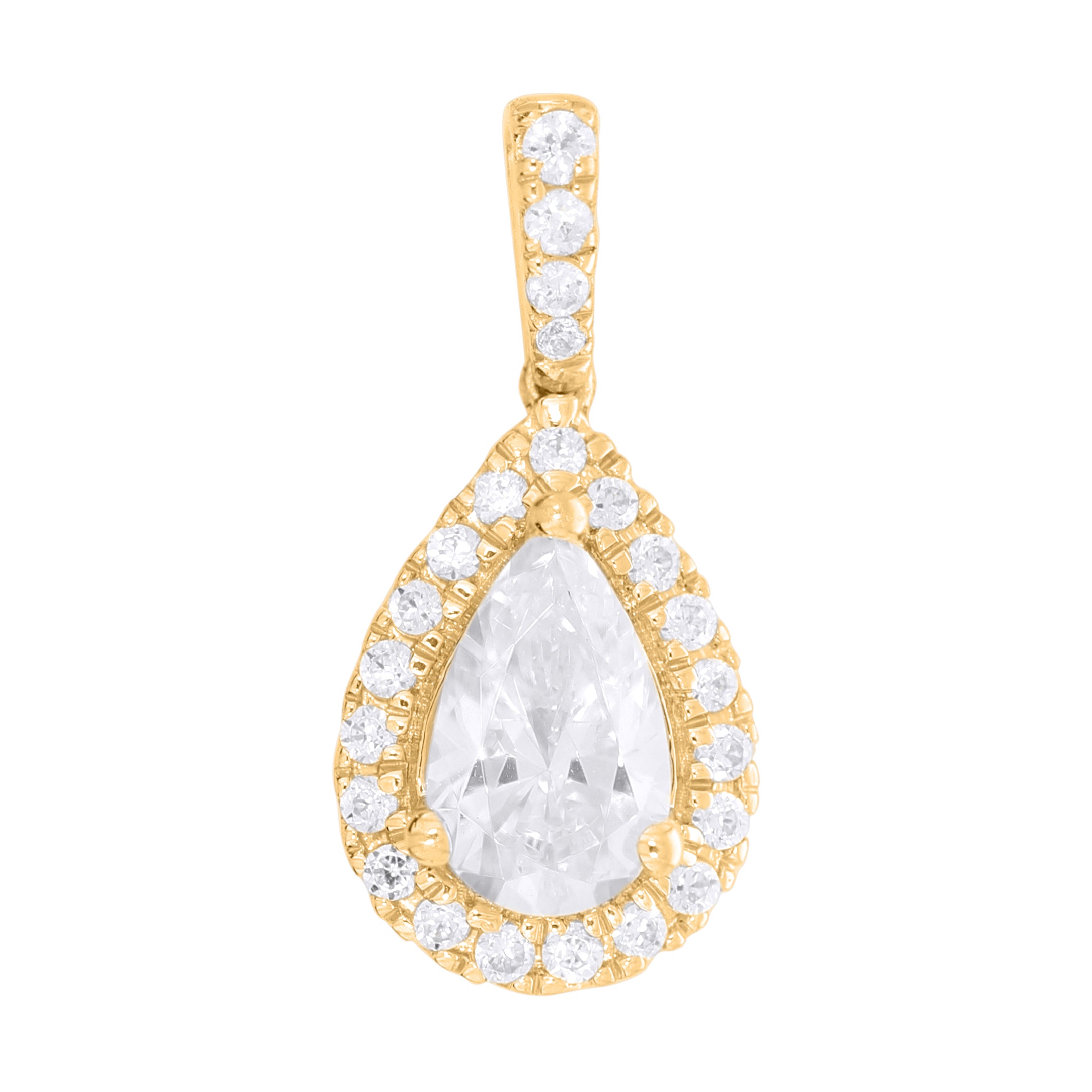 Keeva Jewels Round And Pear Diamond Designer Pendant -KJP4482