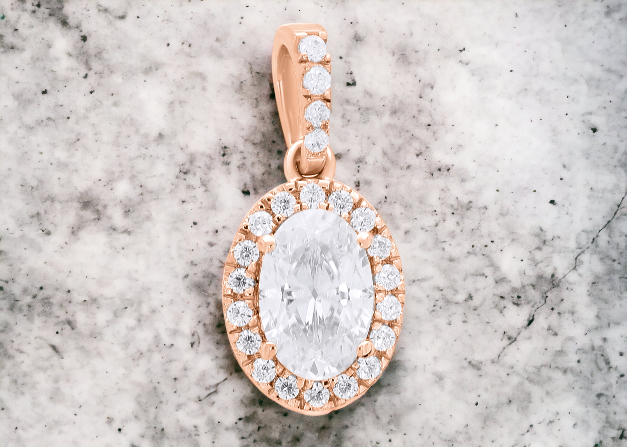 Keeva Jewels Round And Oval Diamond Exclusive Designer Pendant -KJP4483