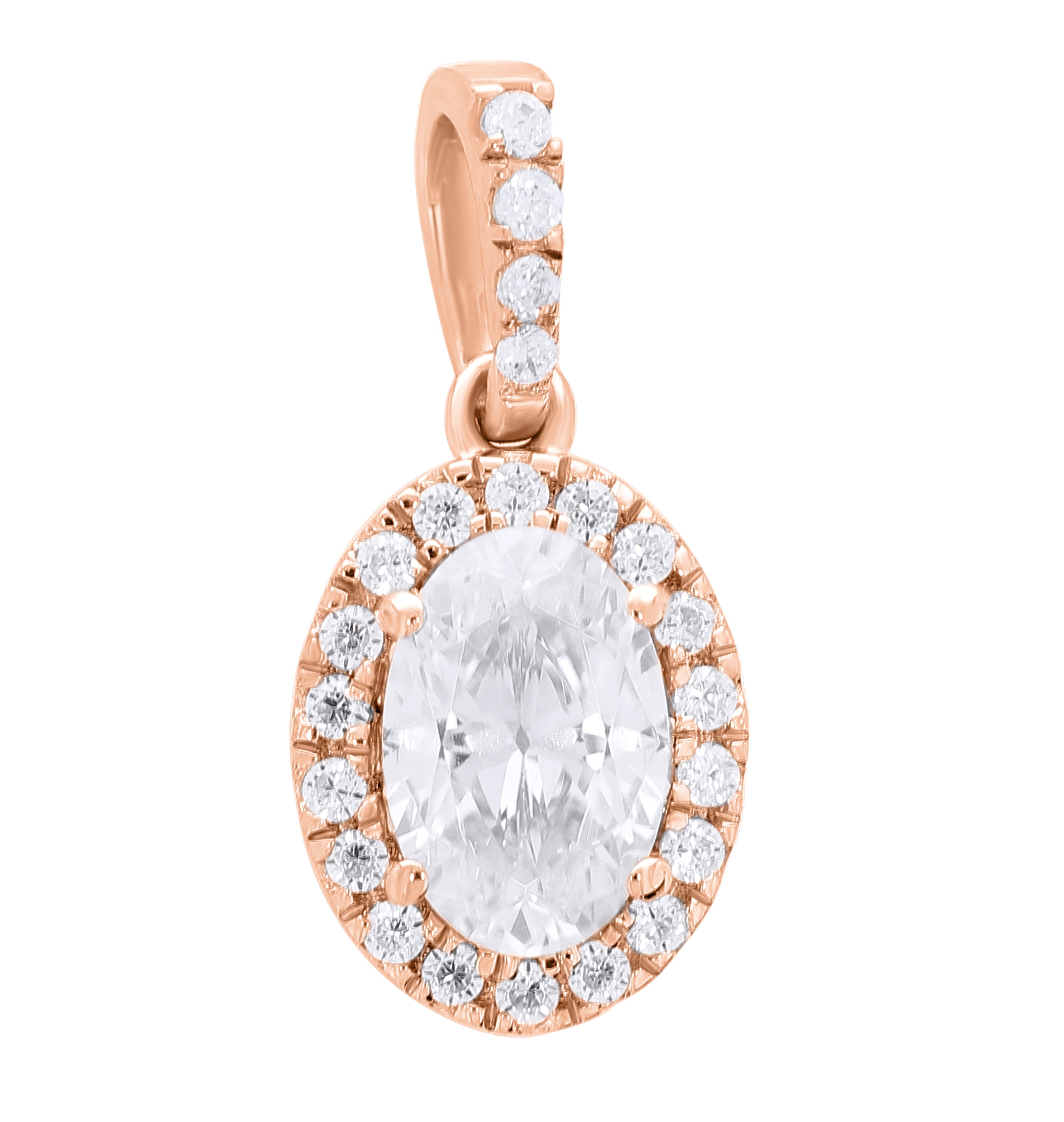 Keeva Jewels Round And Oval Diamond Exclusive Designer Pendant -KJP4483