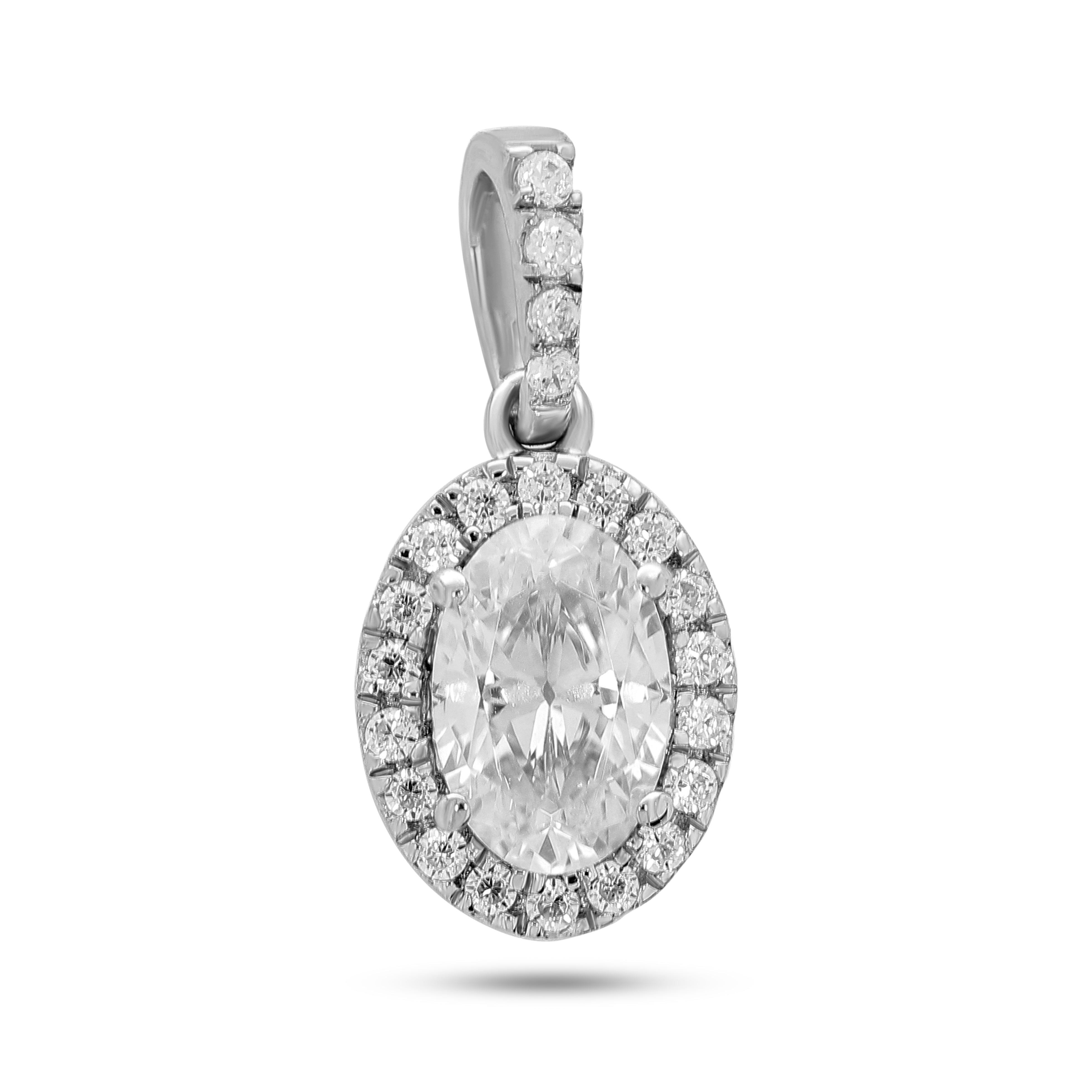 Keeva Jewels Round And Oval Diamond Exclusive Designer Pendant -KJP4483