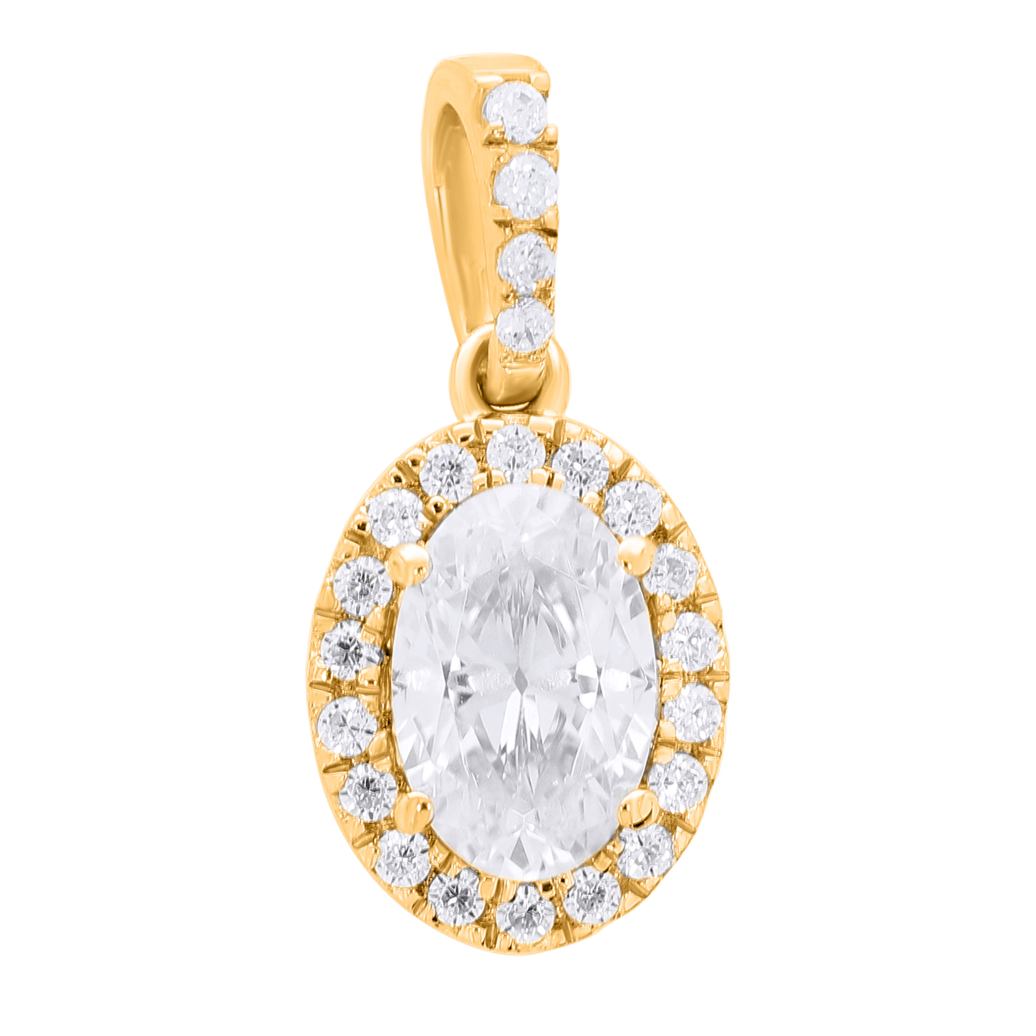 Keeva Jewels Round And Oval Diamond Exclusive Designer Pendant -KJP4483