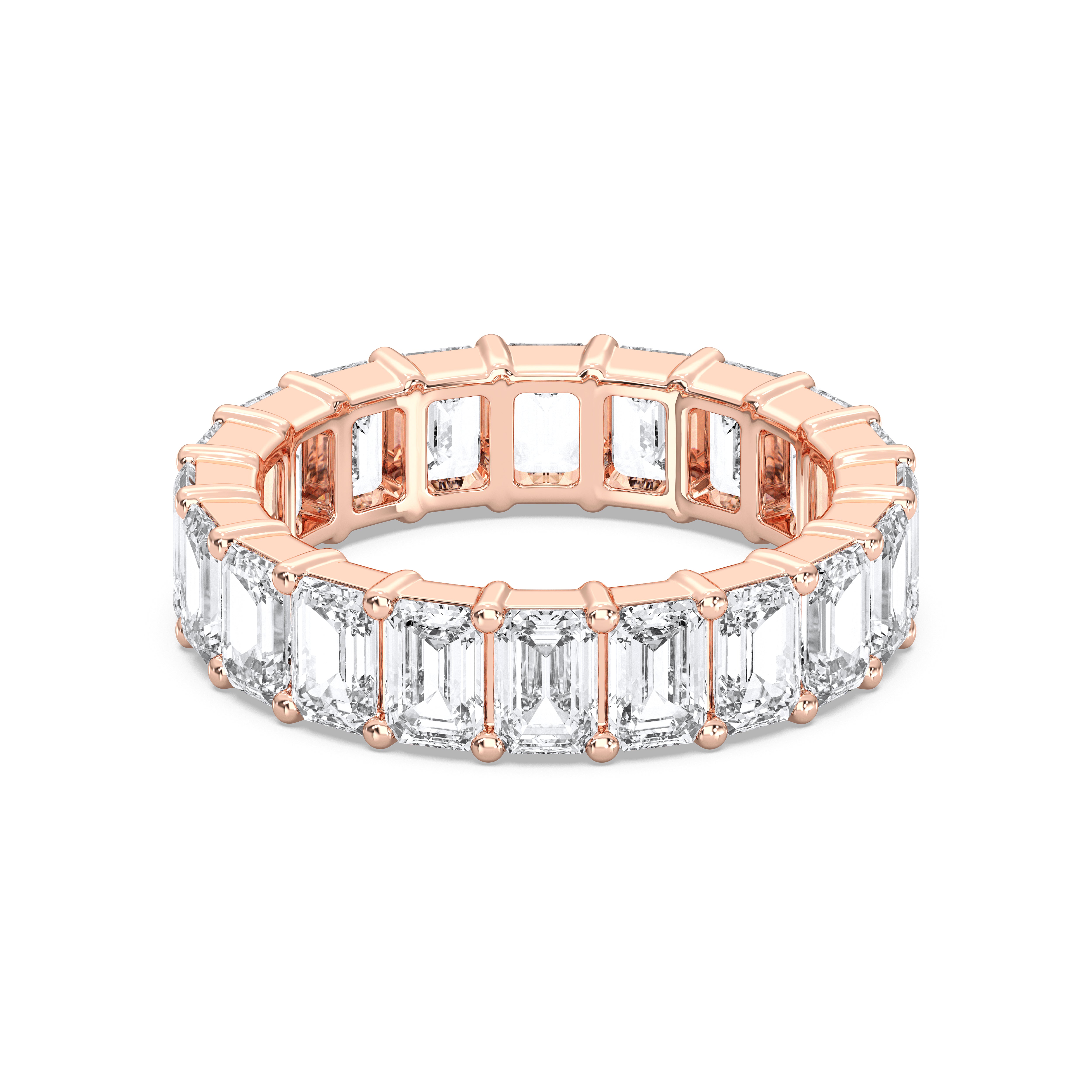 4.83 Carat Radiant Cut Lab Grown Eternity  Wedding Band in Solid Gold For Her