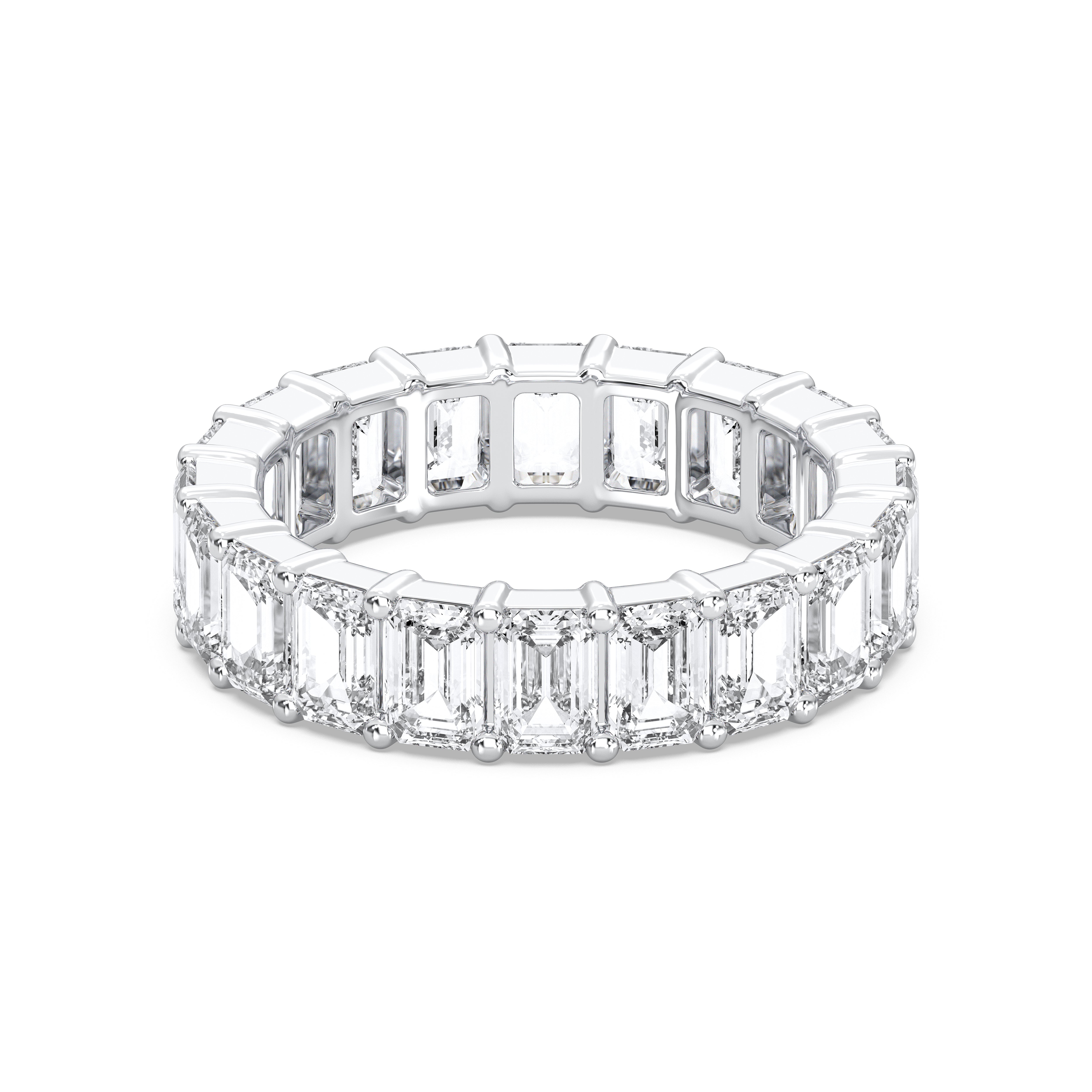 4.83 Carat Radiant Cut Lab Grown Eternity  Wedding Band in Solid Gold For Her