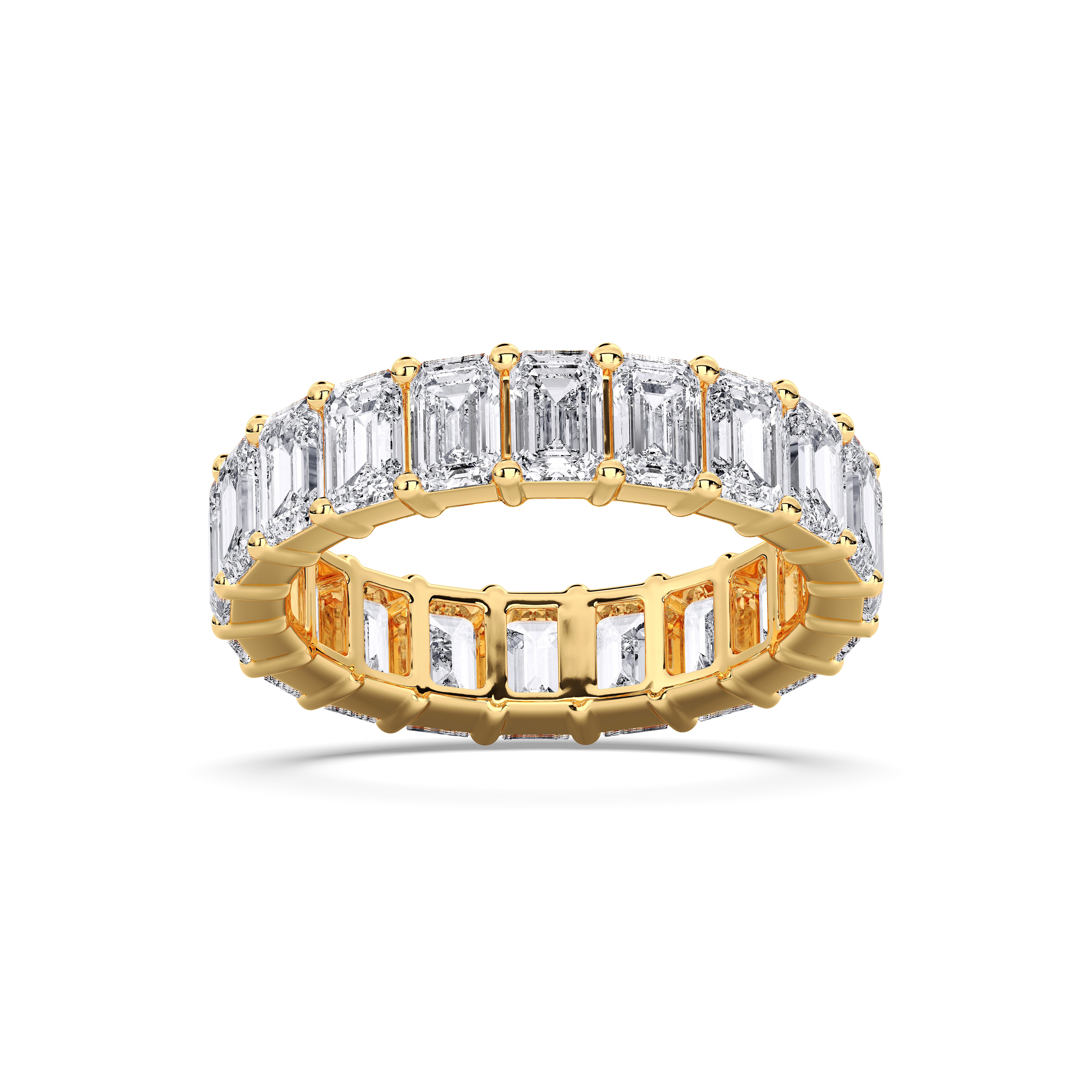 4.83 Carat Radiant Cut Lab Grown Eternity  Wedding Band in Solid Gold For Her