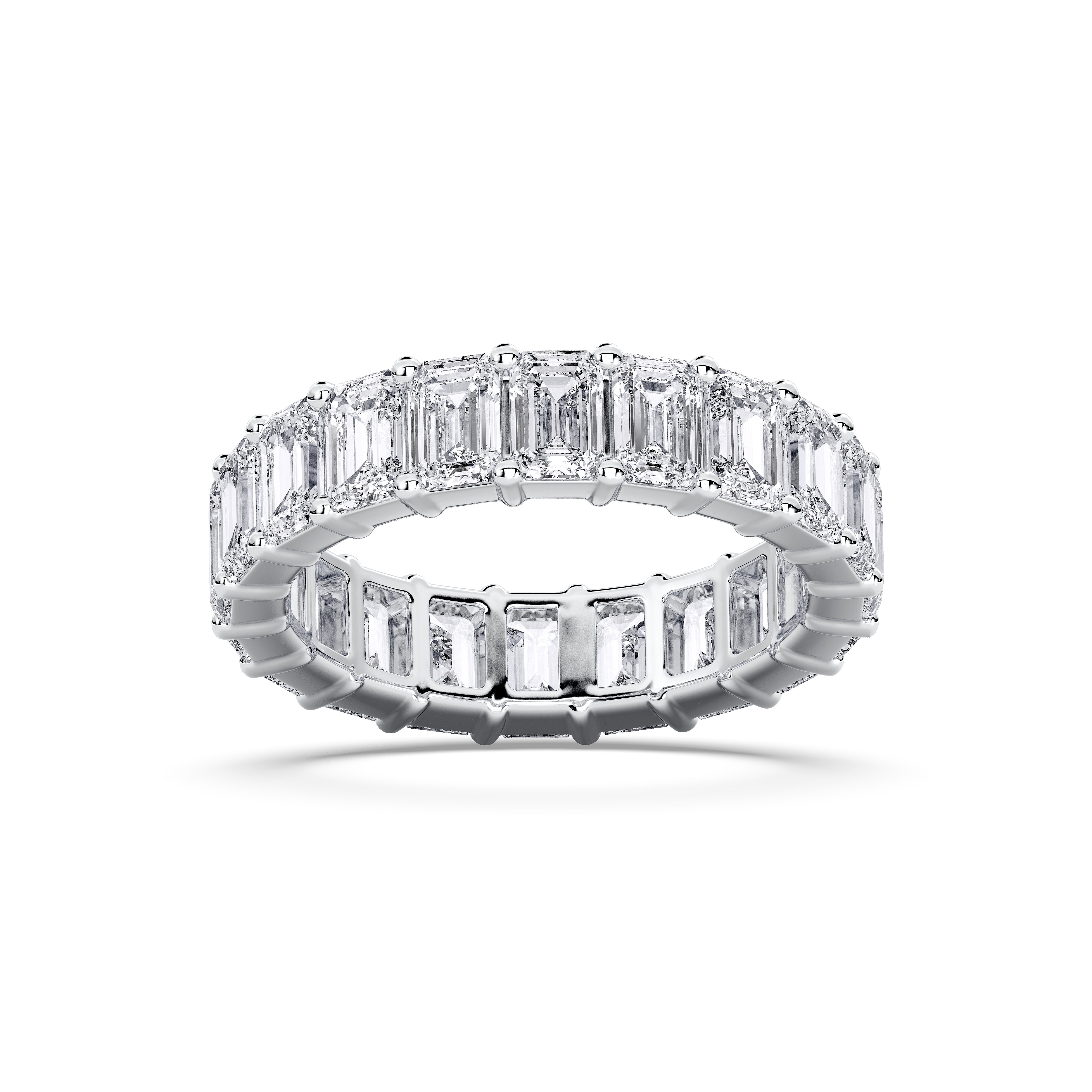 4.83 Carat Radiant Cut Lab Grown Eternity  Wedding Band in Solid Gold For Her