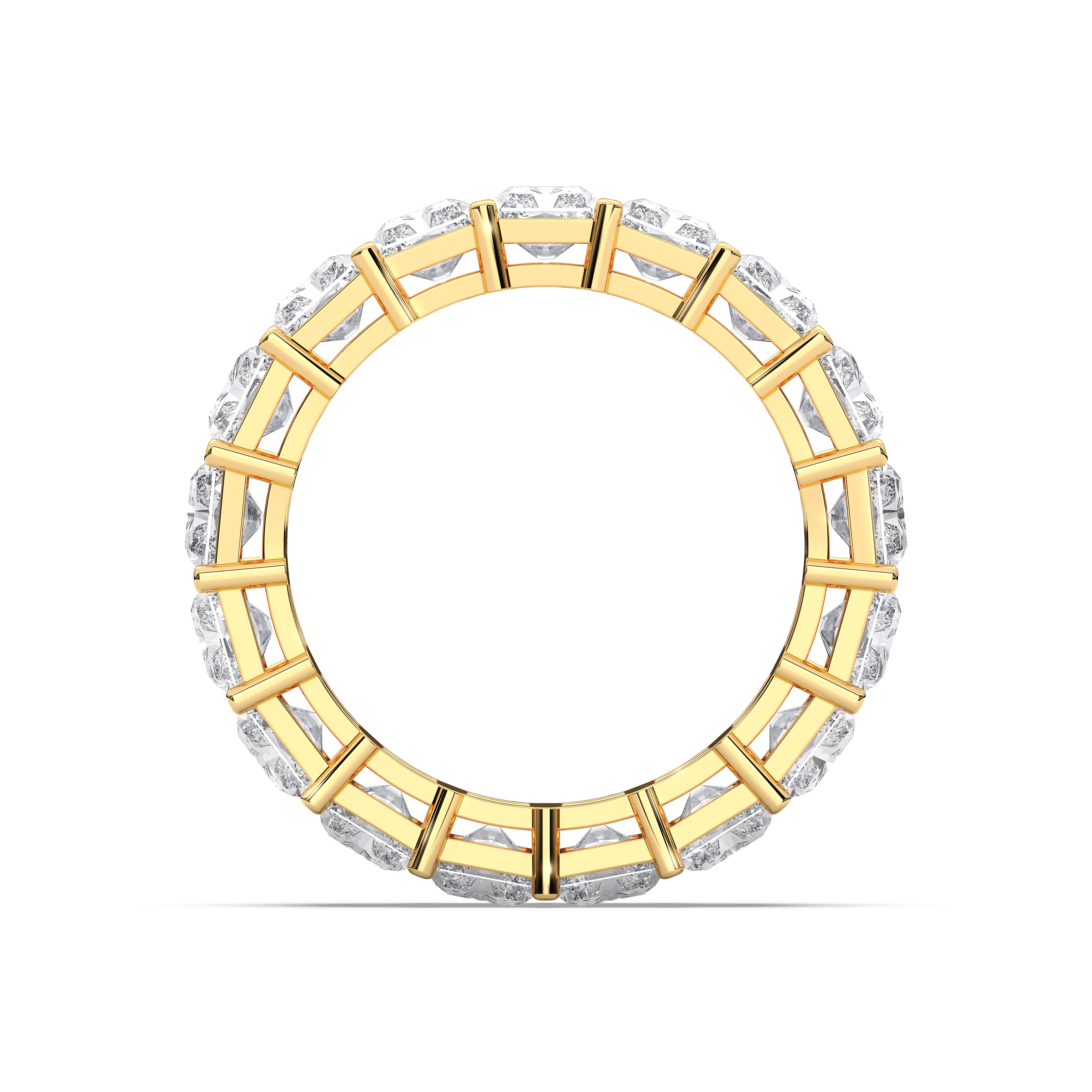 10.20 Carat Radiant Cut Lab Grown Diamond Eternity Wedding Band In Solid Gold