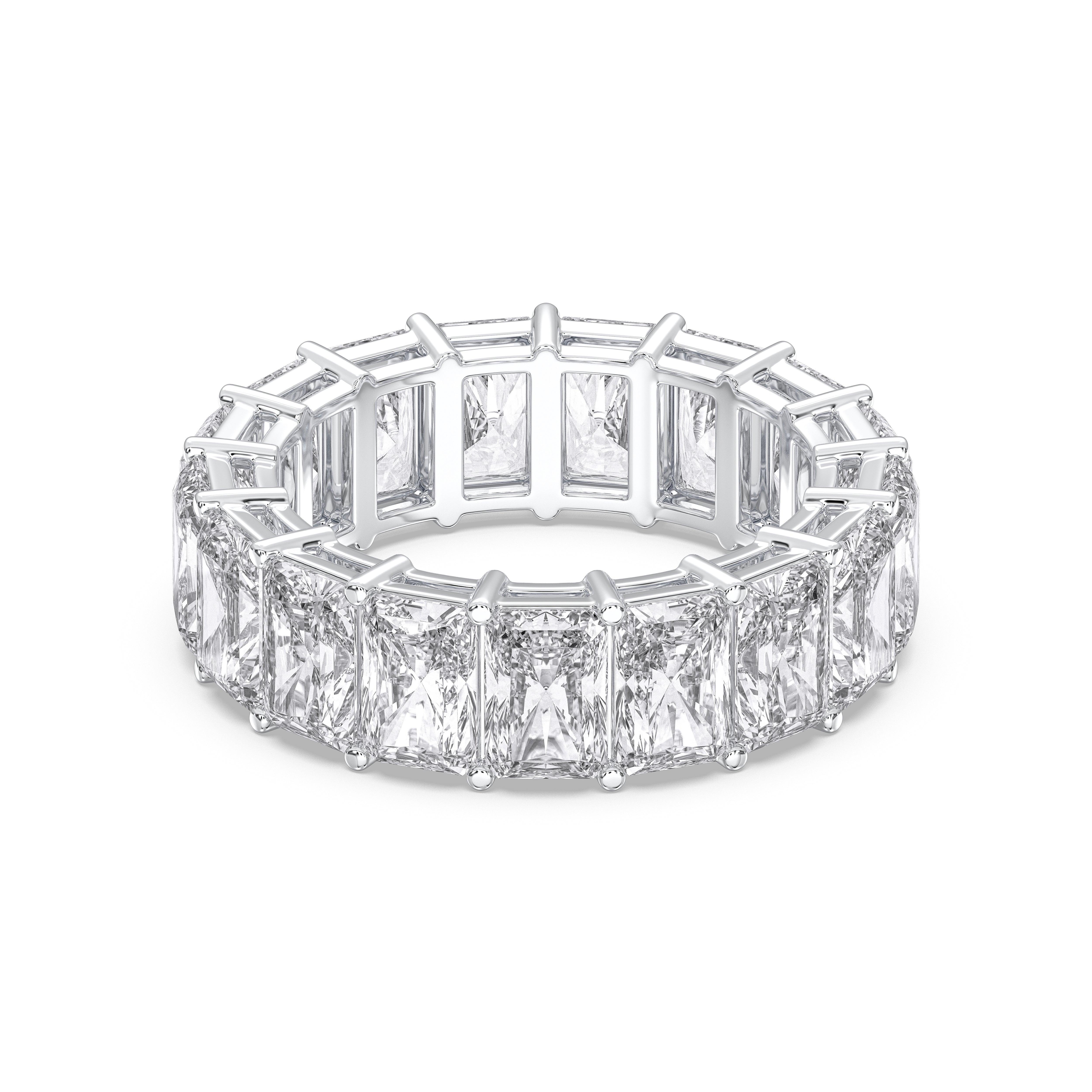 Radiant Cut 10.20 Carat Lab Grown Diamond Eternity Wedding Ring in Solid Gold