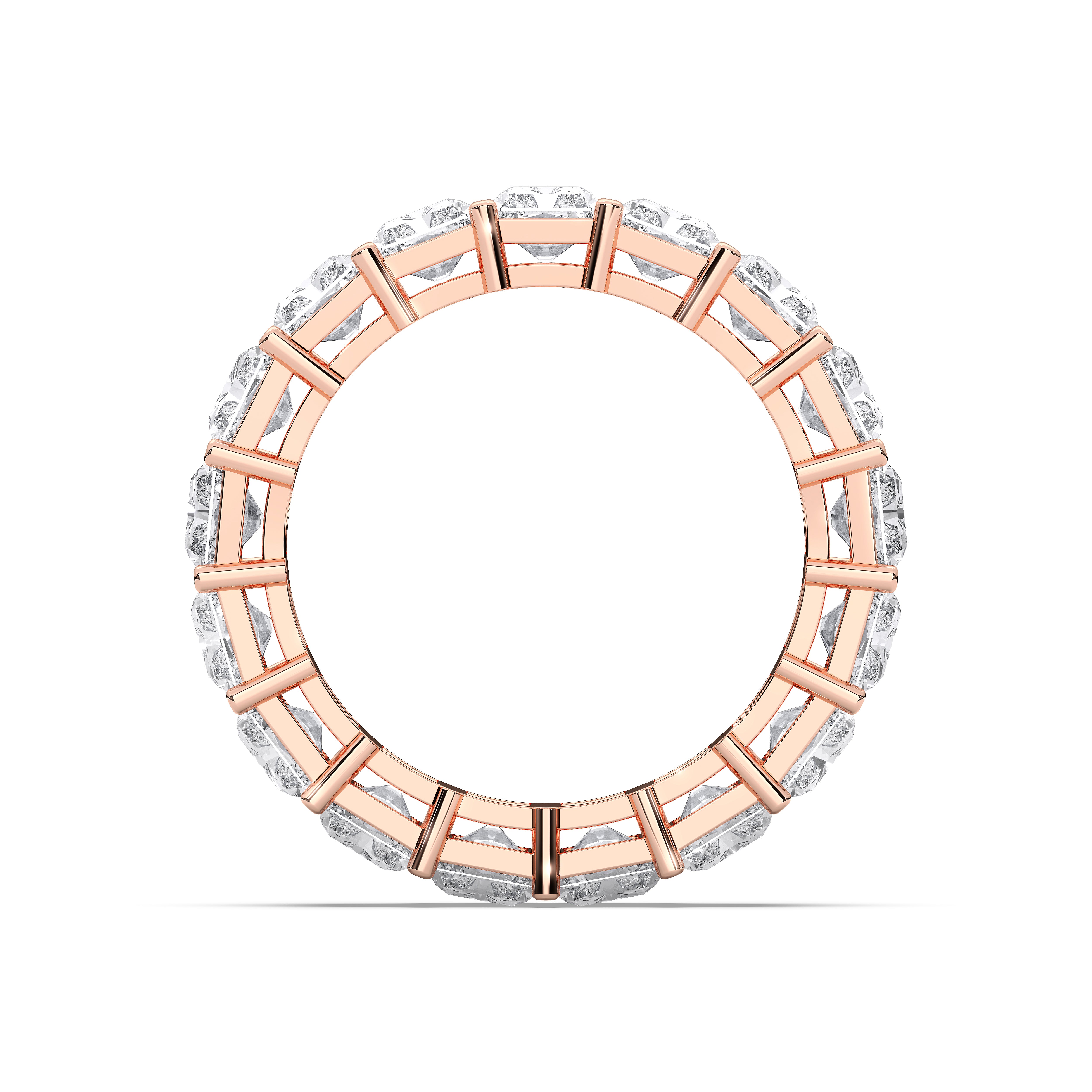 10.20 Carat Radiant Cut Lab Grown Diamond Eternity Wedding Band In Solid Gold