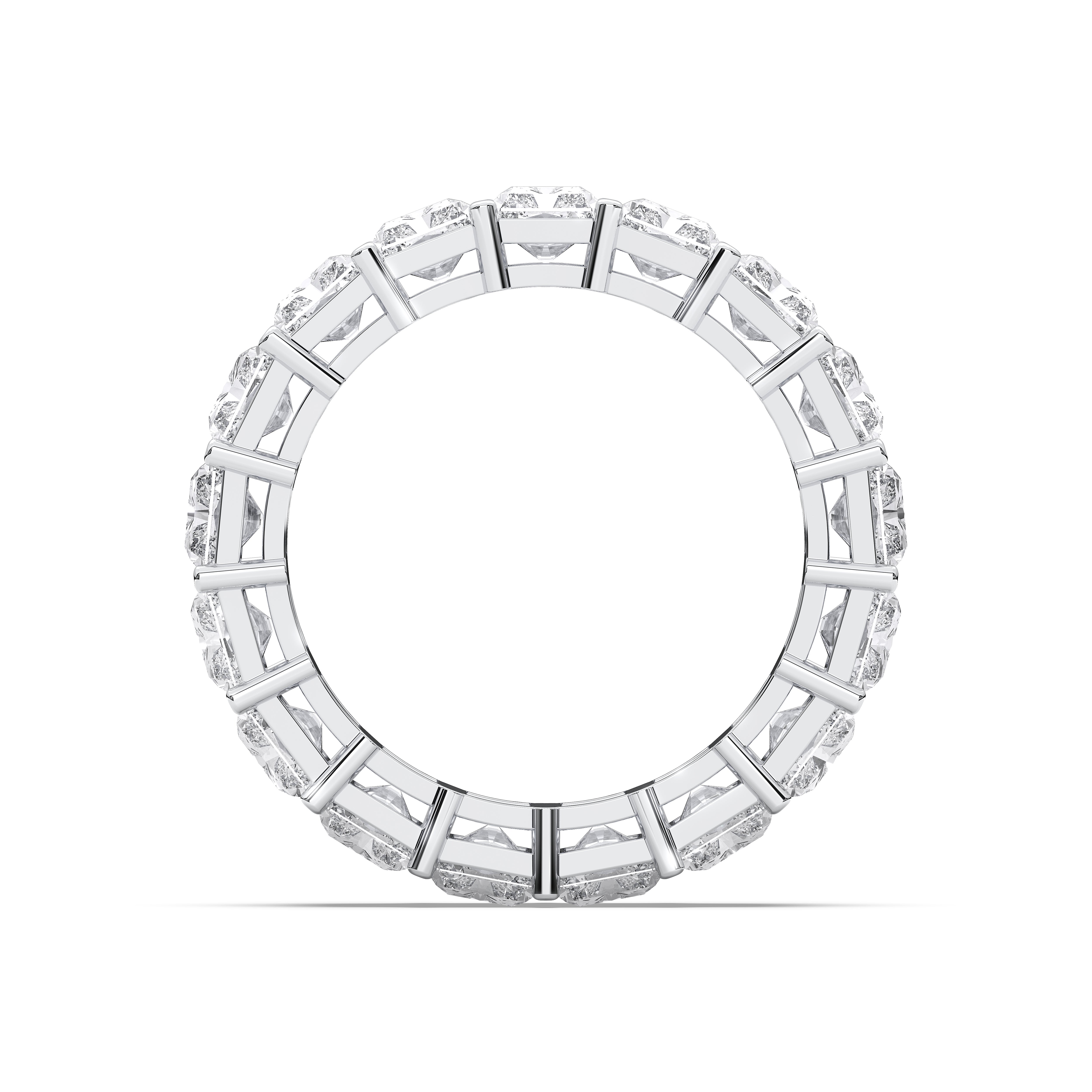 Radiant Cut 10.20 Carat Lab Grown Diamond Eternity Wedding Ring in Solid Gold