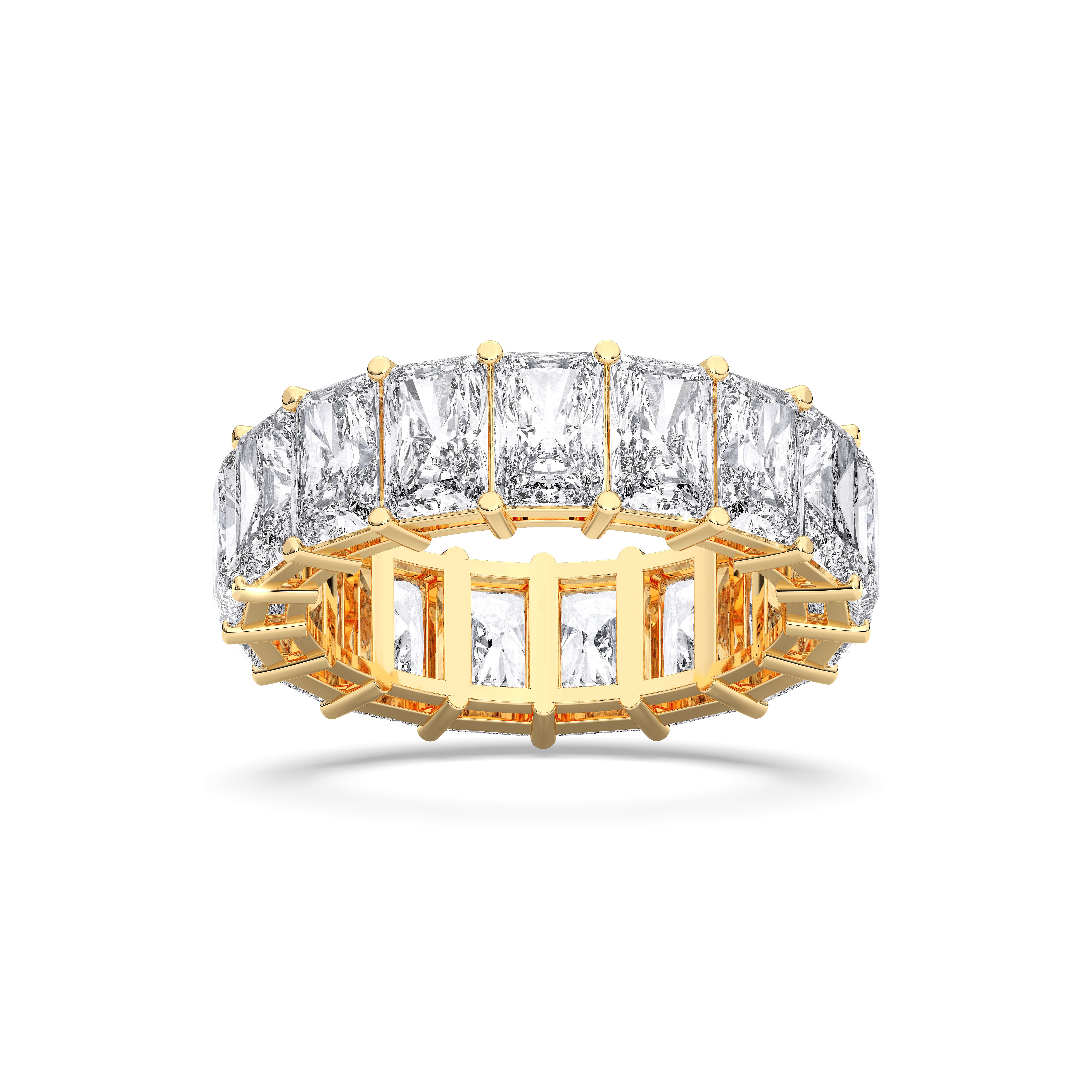 10.20 Carat Radiant Cut Lab Grown Diamond Eternity Wedding Band In Solid Gold