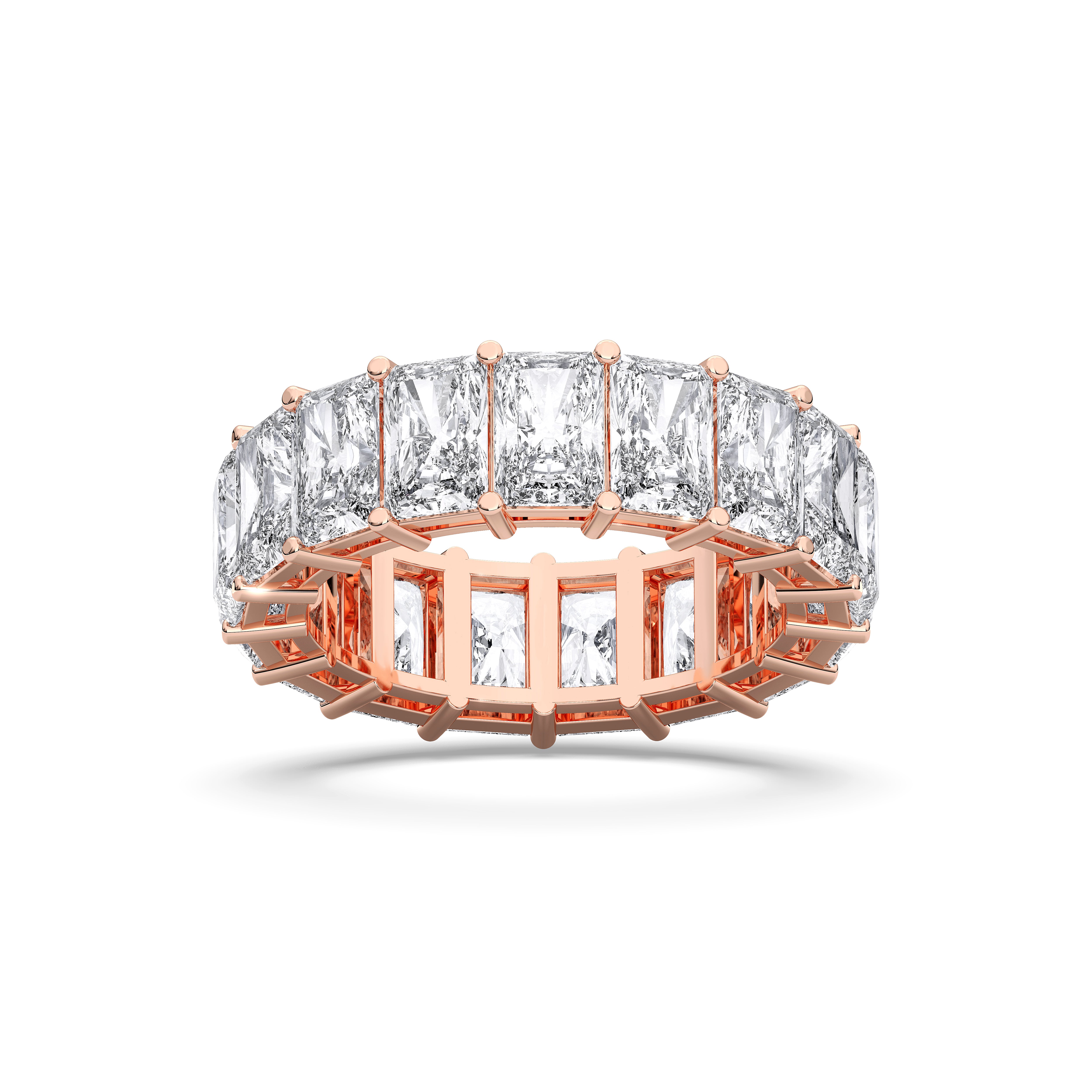 10.20 Carat Radiant Cut Lab Grown Diamond Eternity Wedding Band In Solid Gold