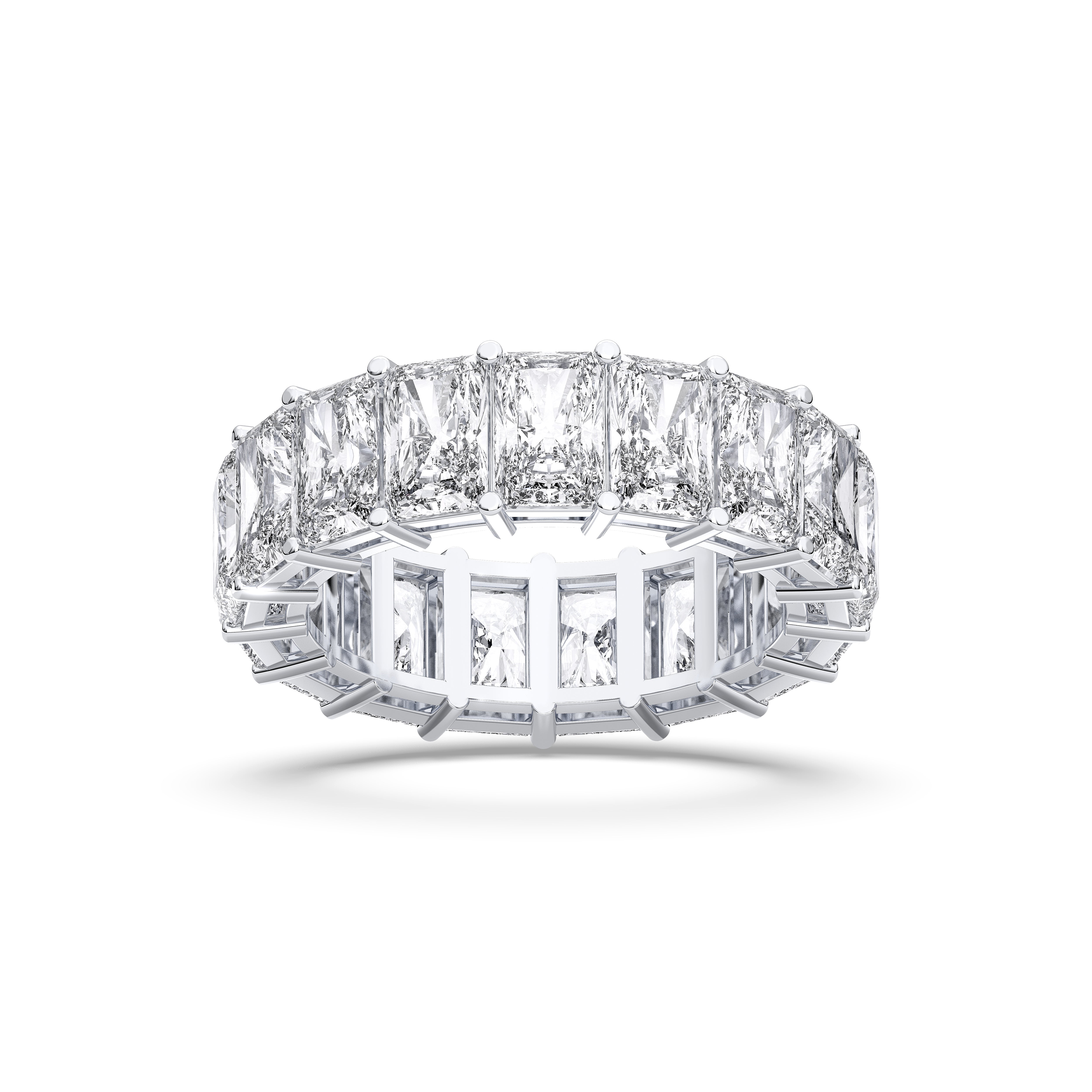 10.20 Carat Radiant Cut Lab Grown Diamond Eternity Wedding Band In Solid Gold