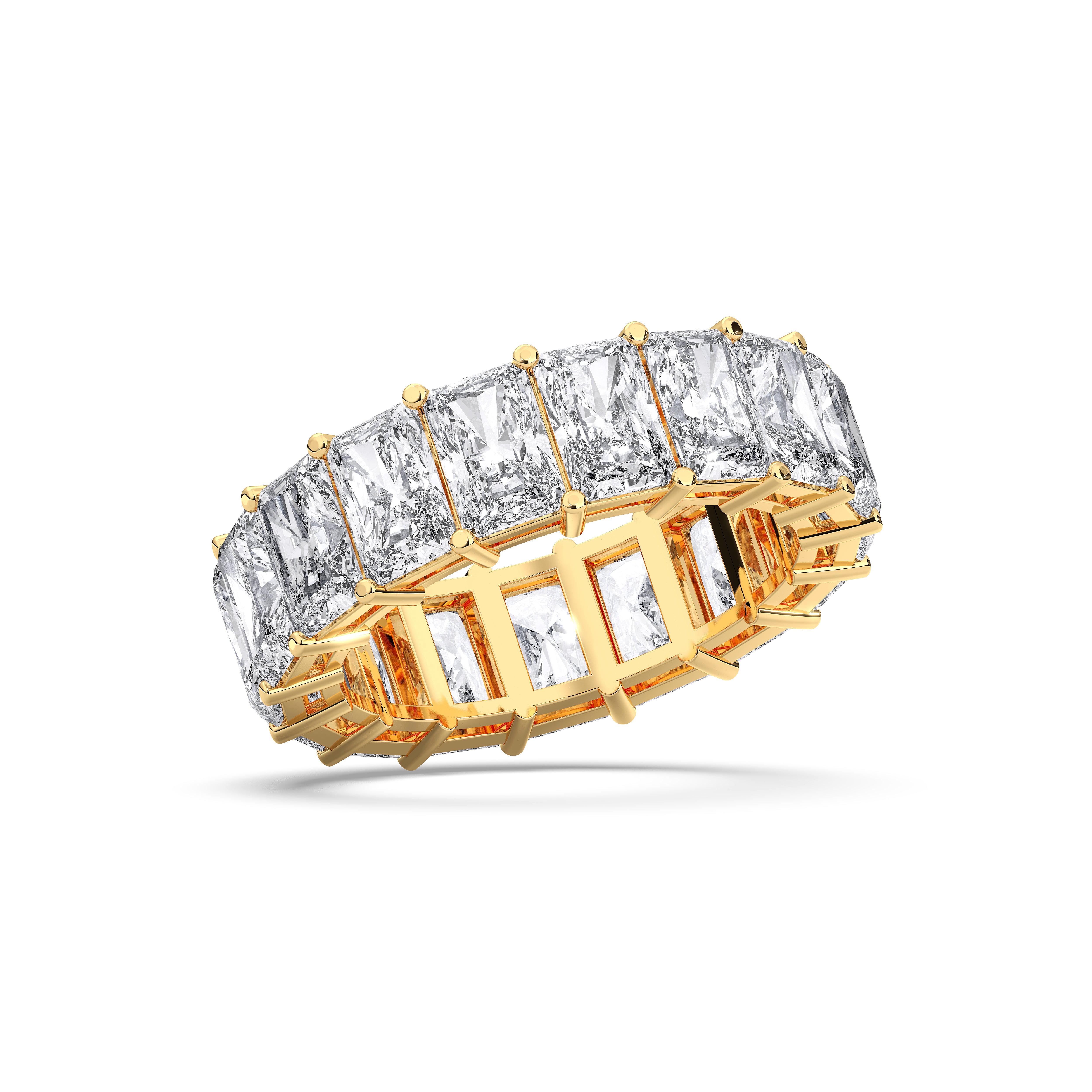 10.20 Carat Radiant Cut Lab Grown Diamond Eternity Wedding Band In Solid Gold