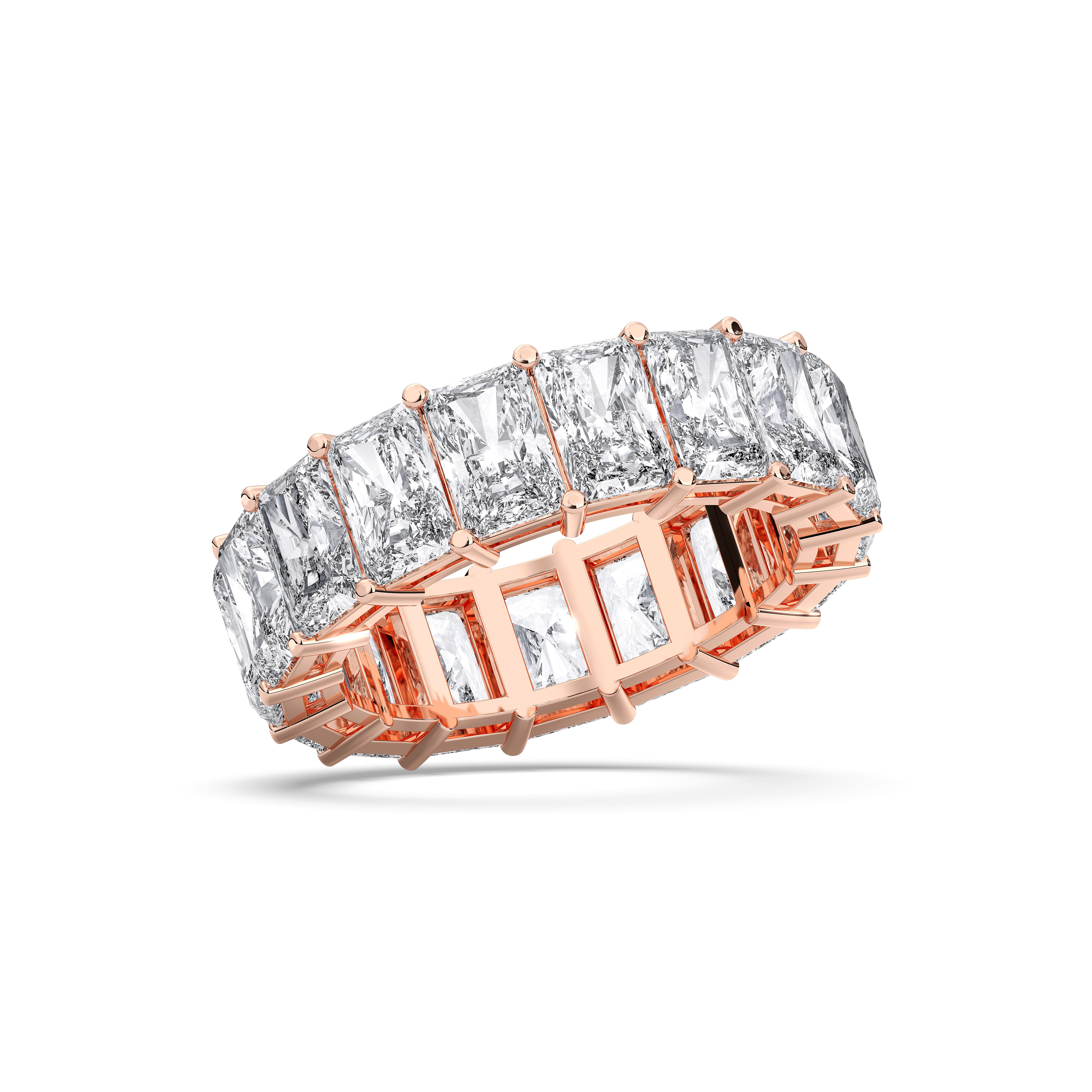 10.20 Carat Radiant Cut Lab Grown Diamond Eternity Wedding Band In Solid Gold