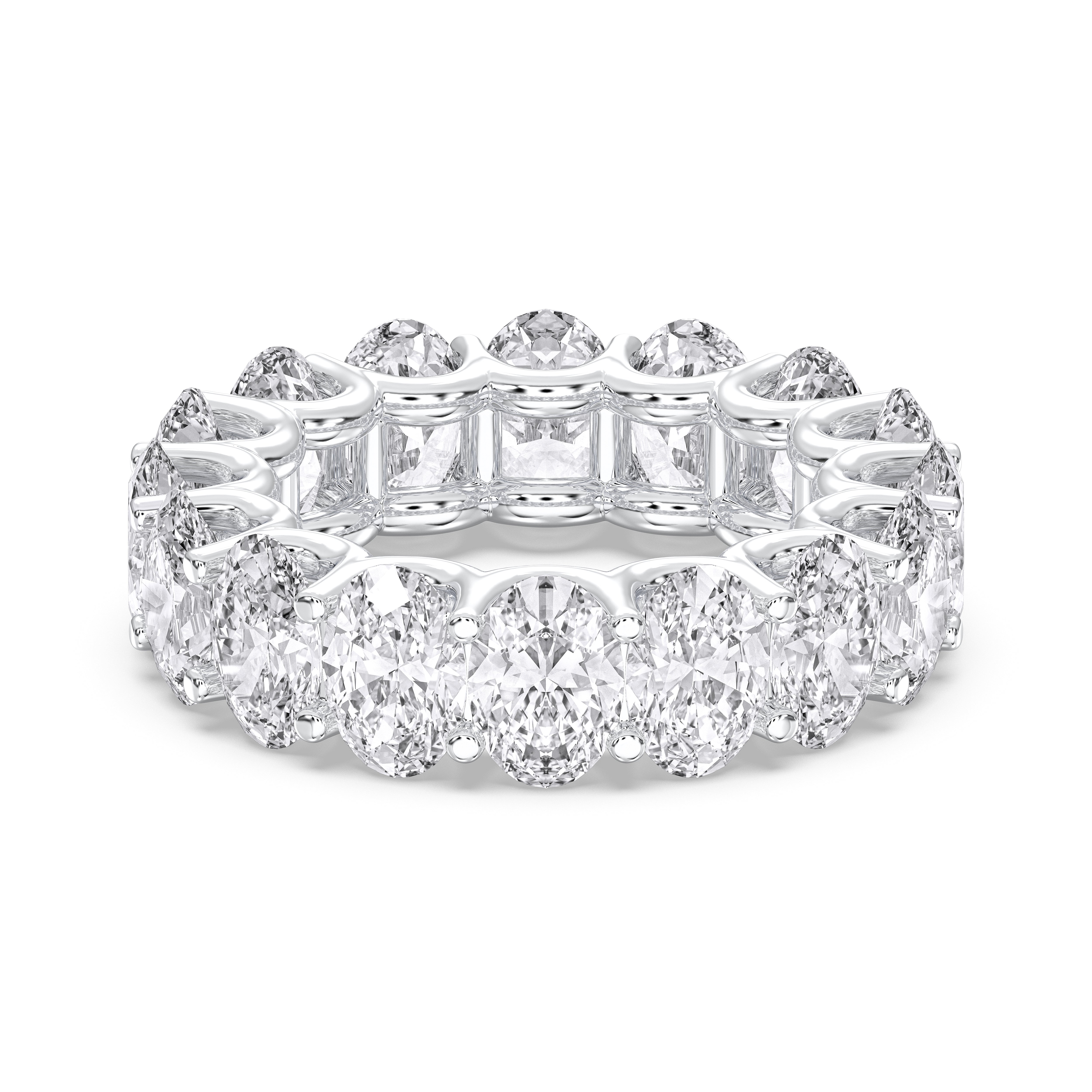 10.40 TO 12.00 Carat Oval Cut Lab Grown Diamond Eternity Wedding Ring in Solid Gold