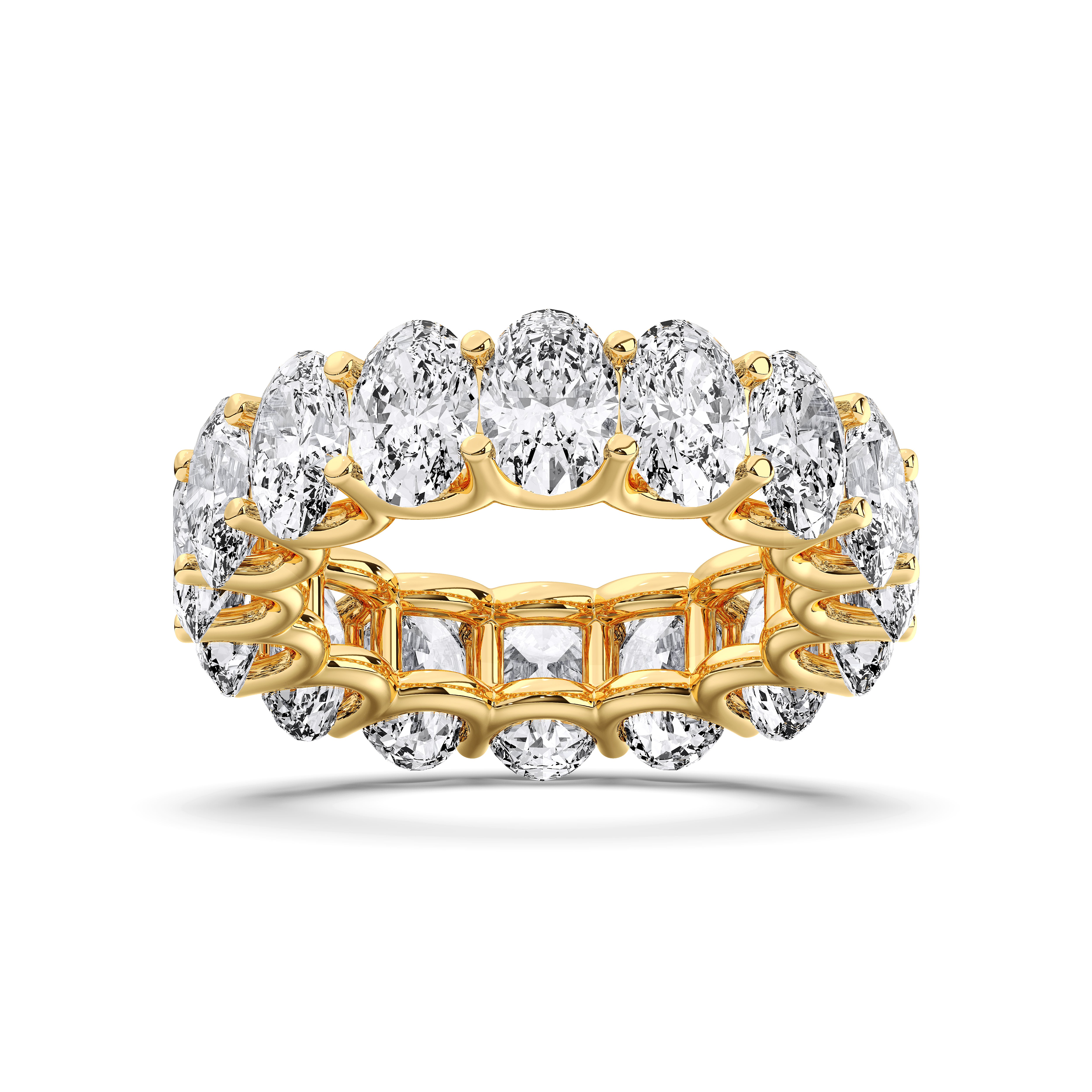 10.40 TO 12.00 Carat Oval Cut Lab Grown Diamond Eternity Wedding Ring in Solid Gold