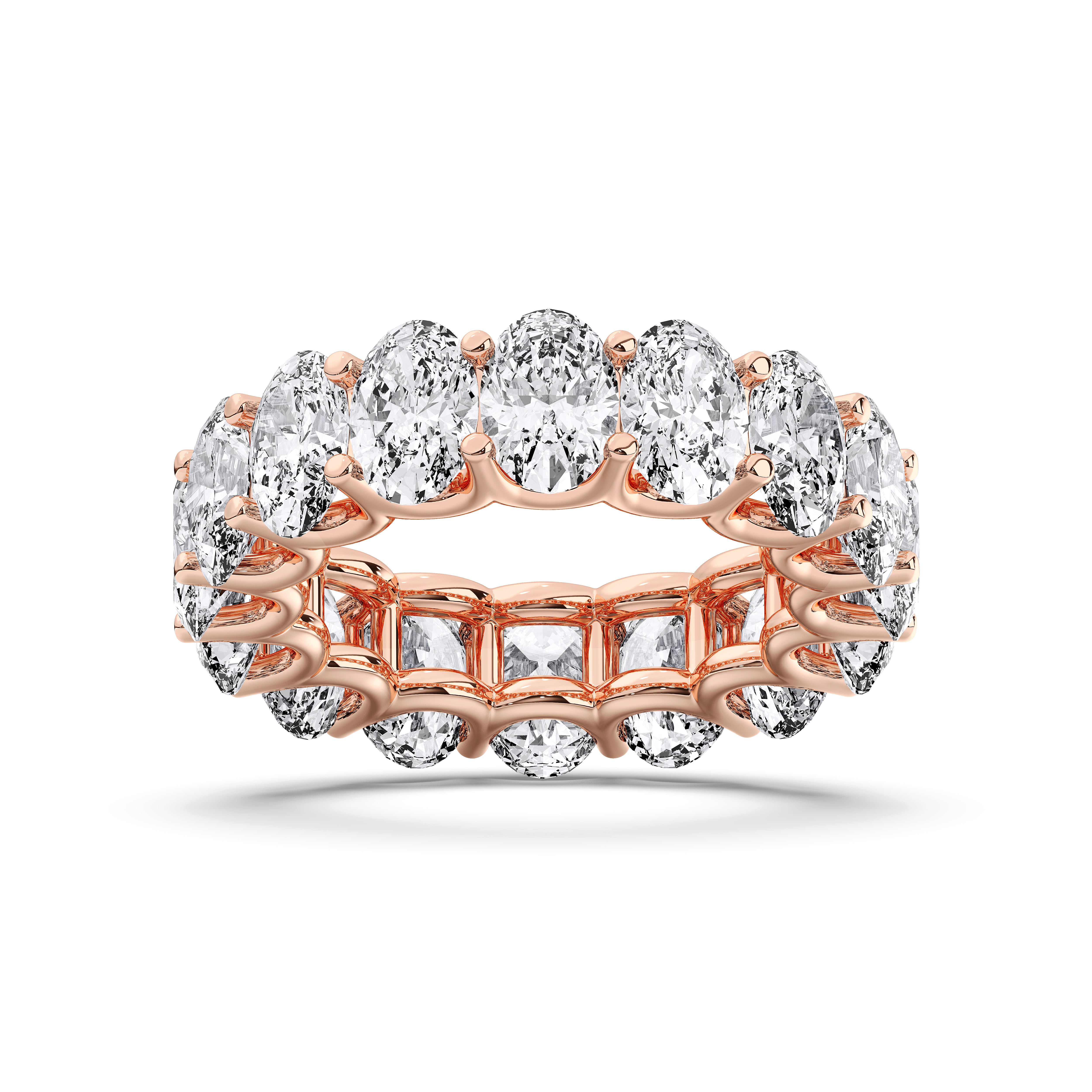 10.40 TO 12.00 Carat Oval Cut Lab Grown Diamond Eternity Wedding Ring in Solid Gold