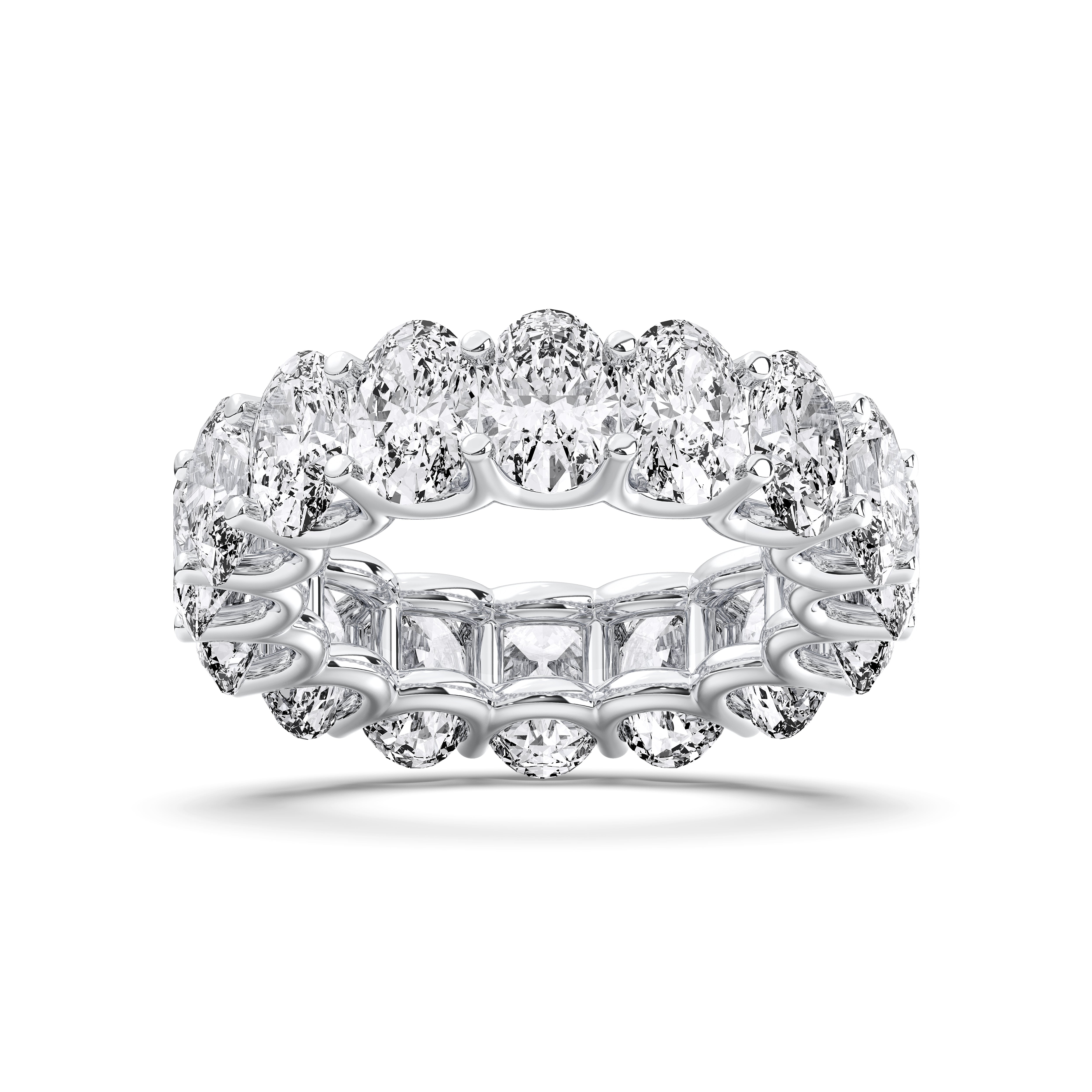 10.40 TO 12.00 Carat Oval Cut Lab Grown Diamond Eternity Wedding Ring in Solid Gold