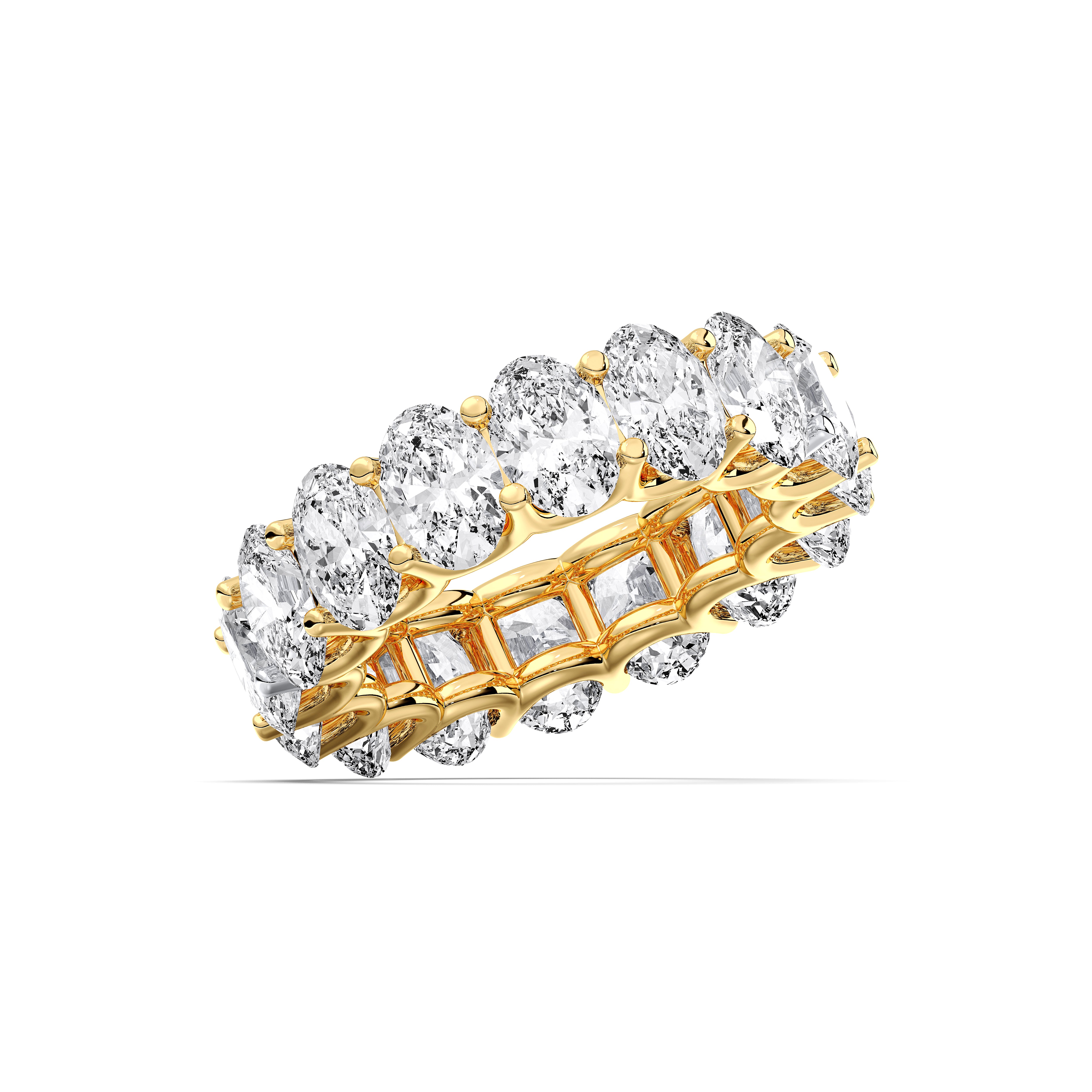 10.40 TO 12.00 Carat Oval Cut Lab Grown Diamond Eternity Wedding Ring in Solid Gold