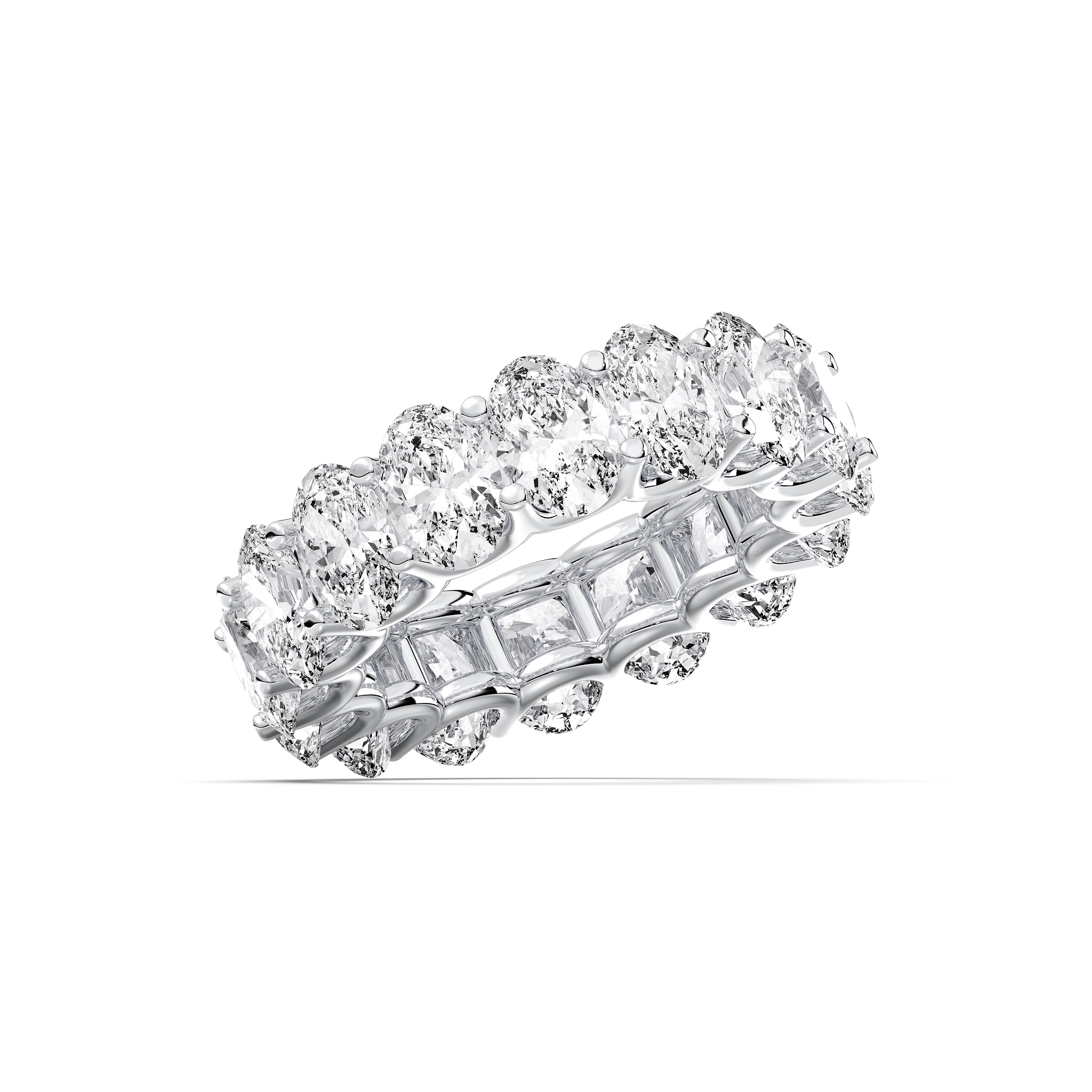 10.40 TO 12.00 Carat Oval Cut Lab Grown Diamond Eternity Wedding Ring in Solid Gold