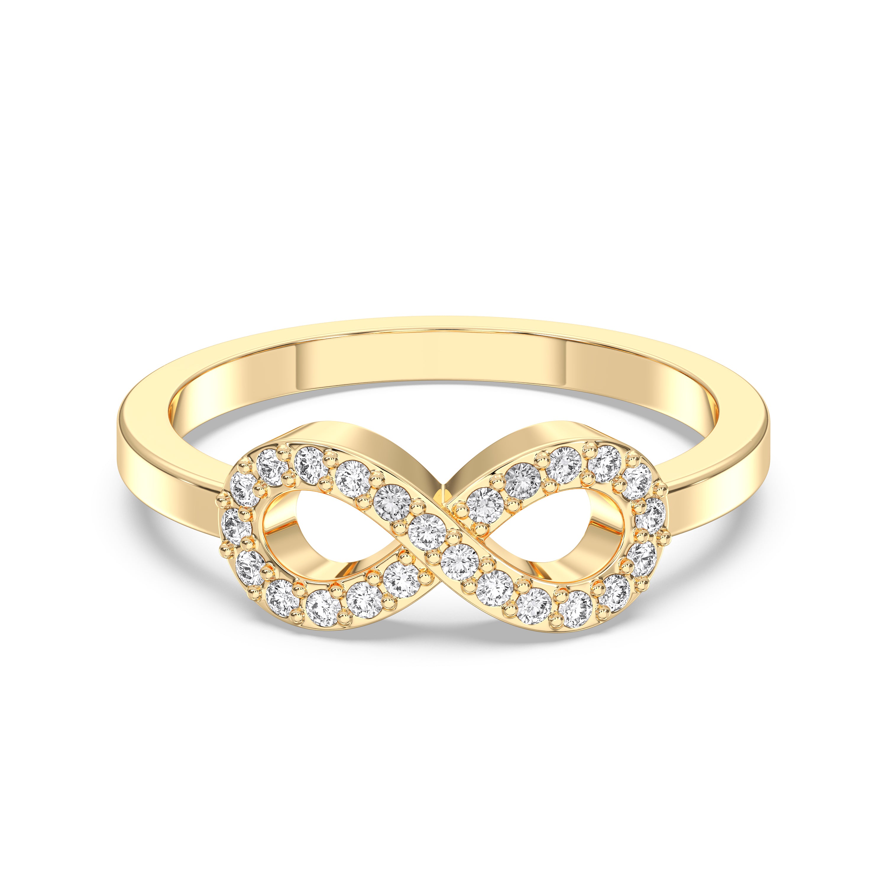 0.20 Carat Round Cut Lab Grown Diamond Infinity Pave Set Engagement Ring Made in Solid Gold